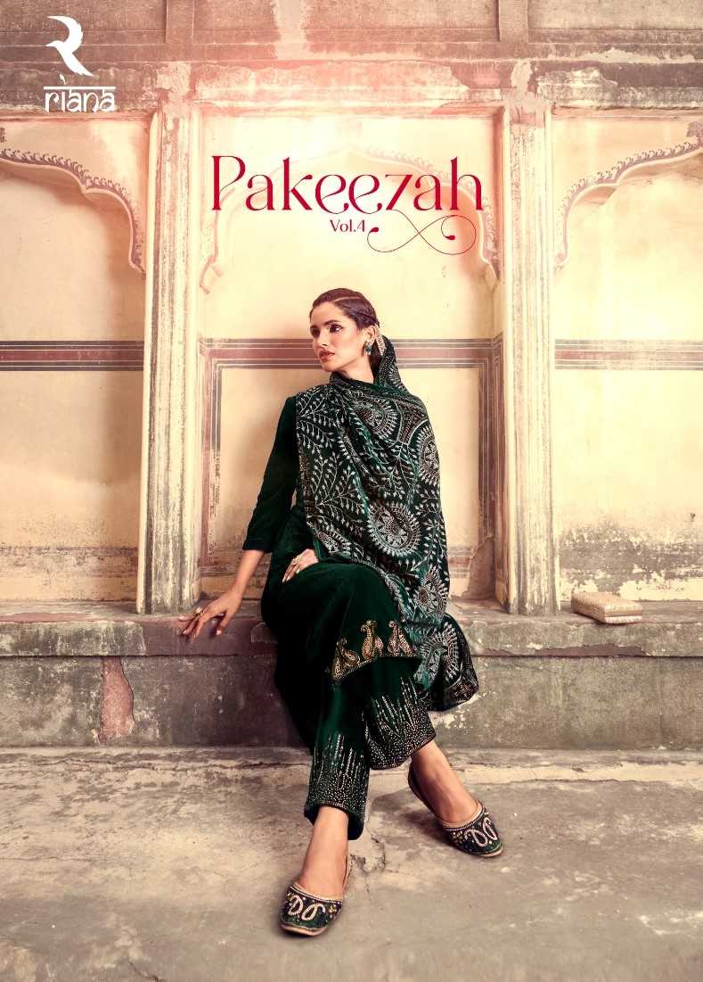 riana present pakeezah vol 4 pakistani velvet winter wear unstitch dress material catalog