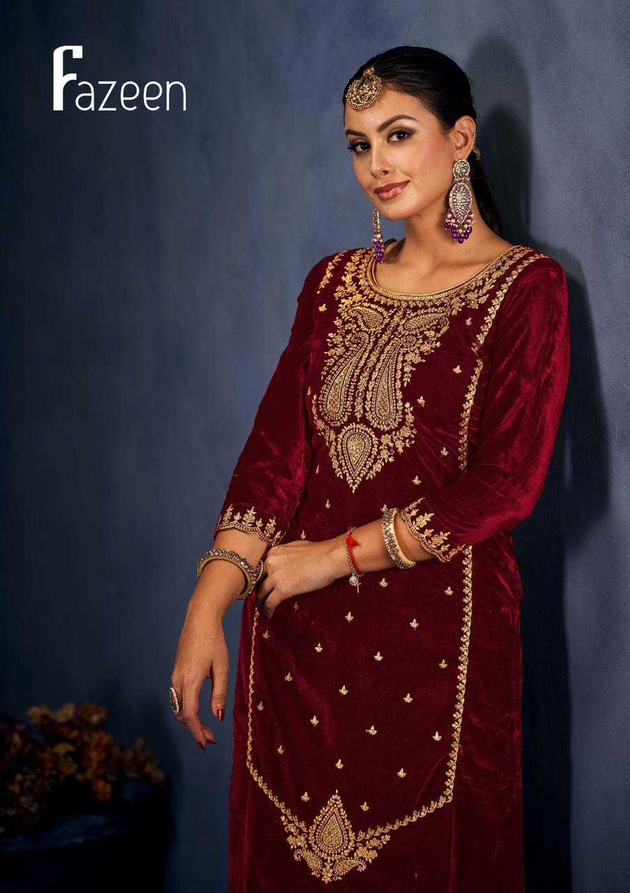 sargam prints present fazeen designer wedding winter wear pakistani salwar kameez material