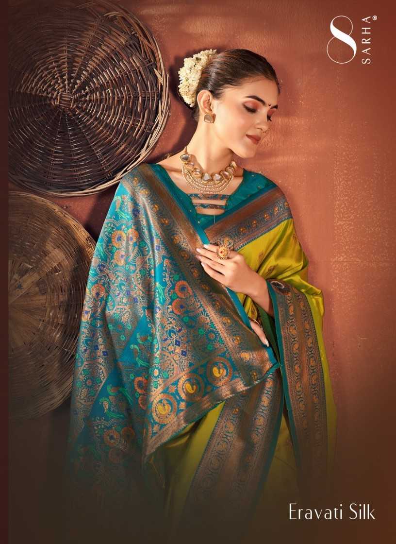 sarha present eravati silk beautiful fancy sarees for occasion wear