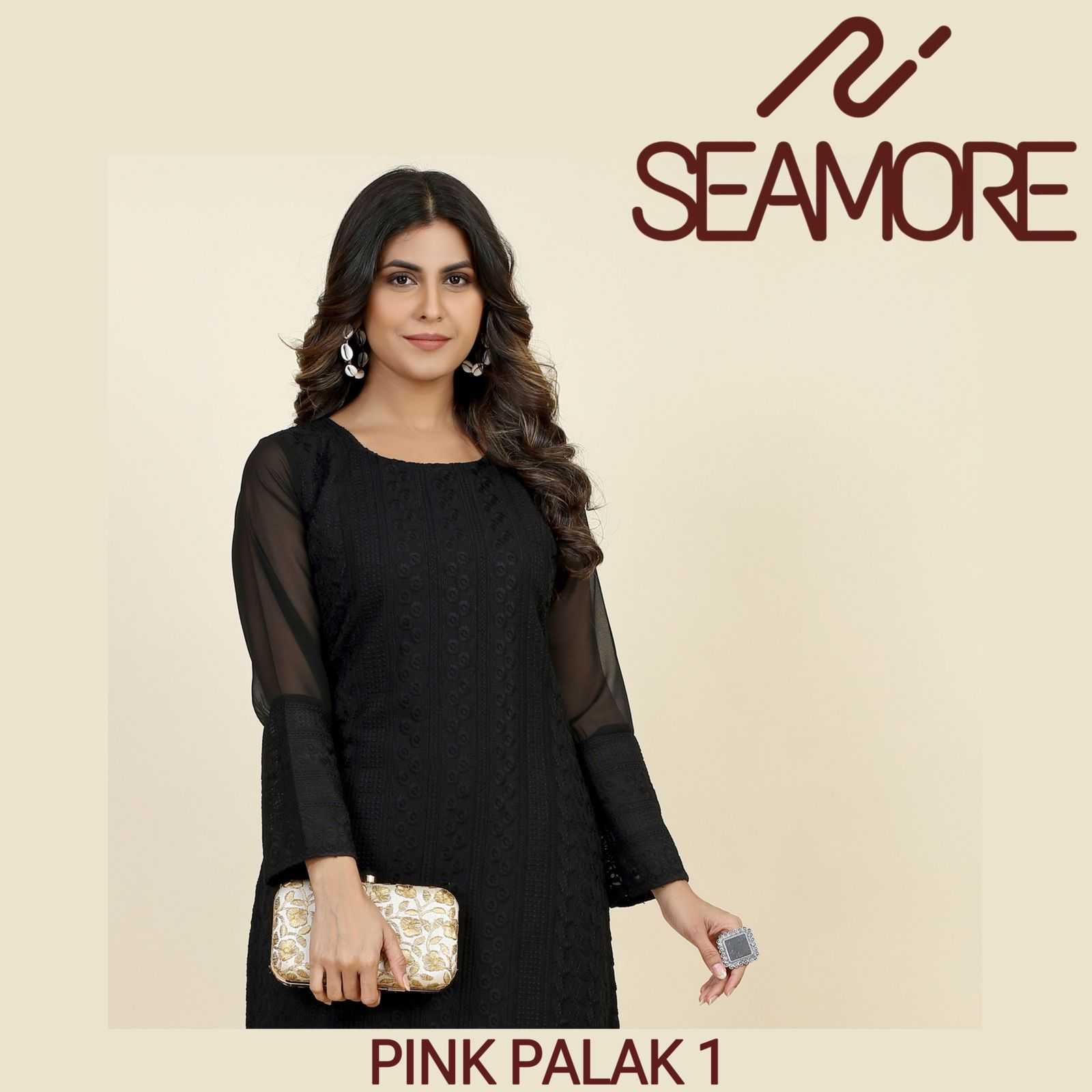seamore pink palak vol 1 lakhnavi georgette beautiful readymade kurti