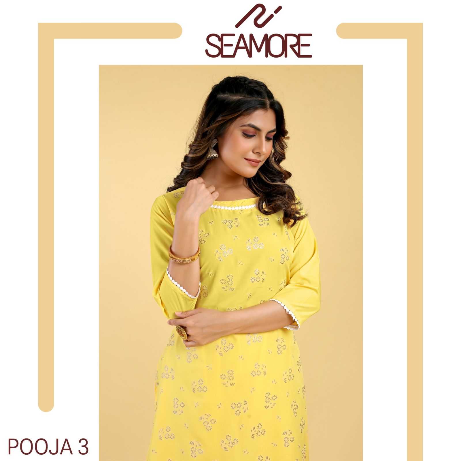 seamore pooja vol 3 readymade women kurti bottom fancy collection