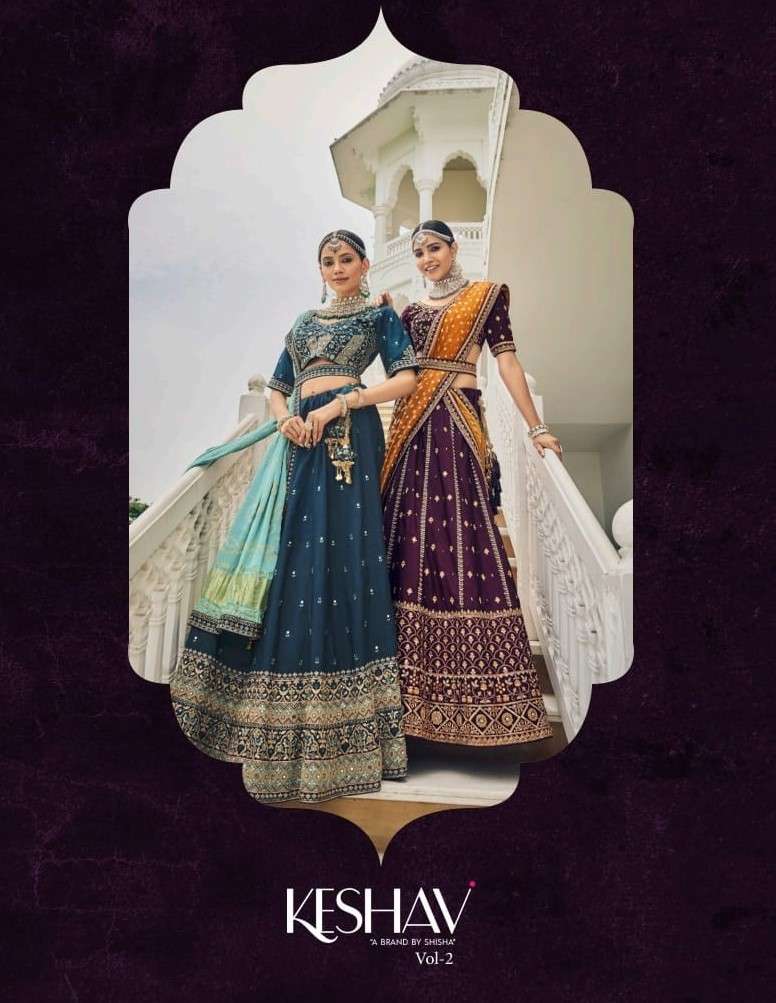 shisha launch keshav vol 2 bridal special unstitch lehenga choli with dola silk dupatta 