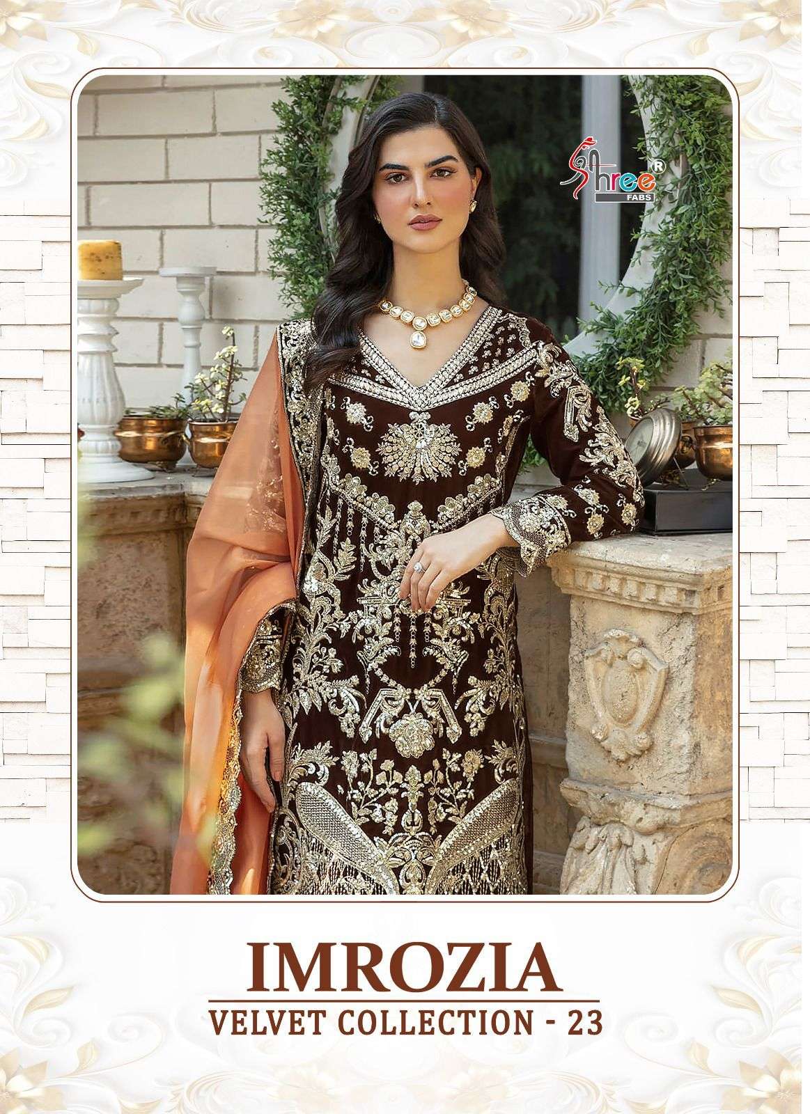 shree fab imrozia velvet vol 23 winter wear embroidery unstitch pakistani salwar kameez