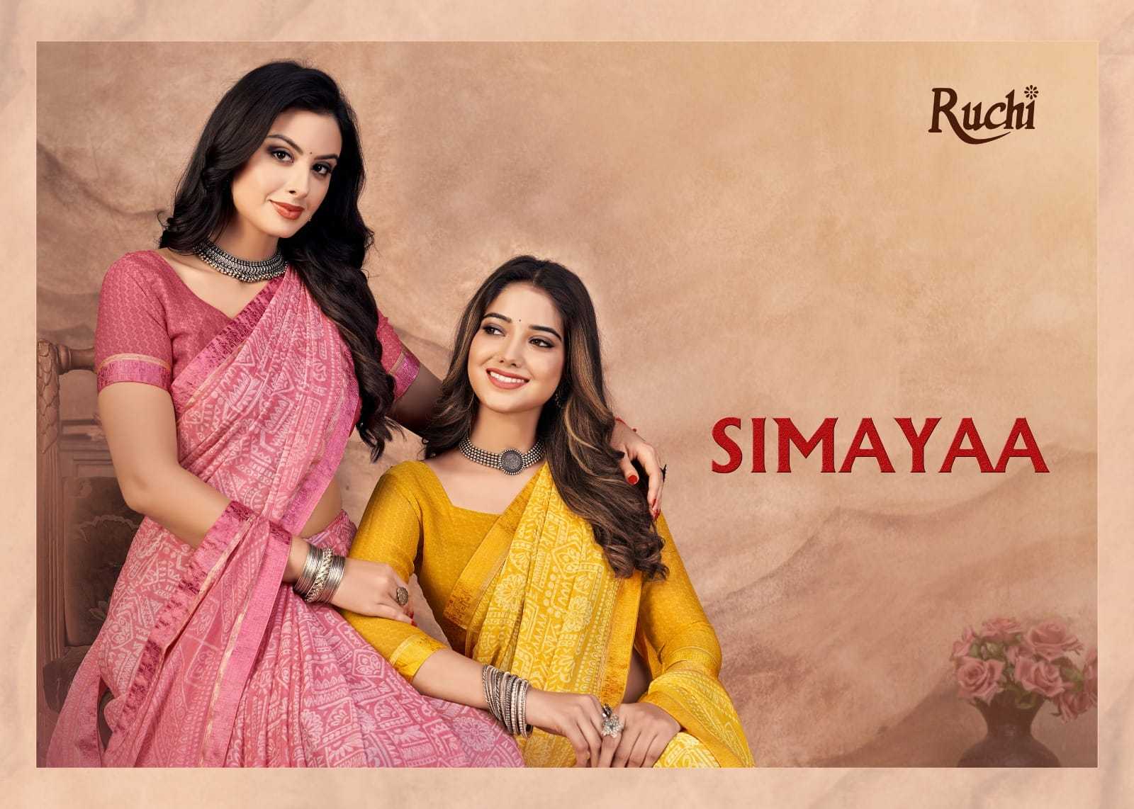 simayaa vol 21 by ruchi fancy chiffon casual saree collection