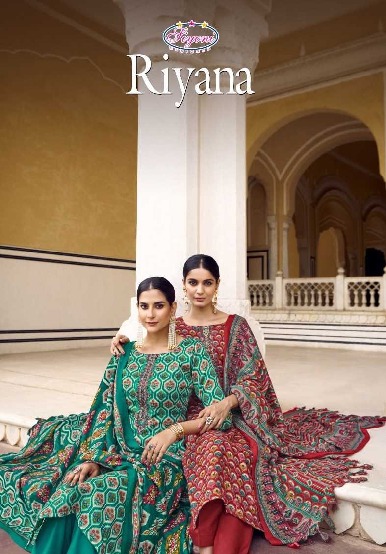 siyoni designer riyana beautiful winter wear pashmina printed dress material