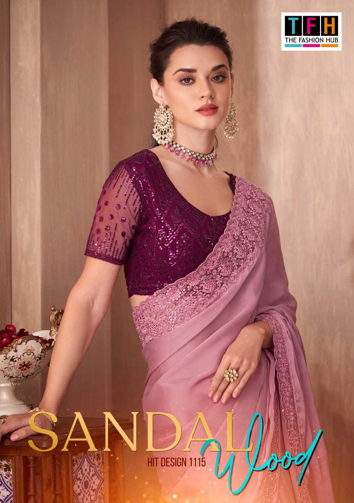  tfh sandalwood 1115 party wear elegant designer sarees
