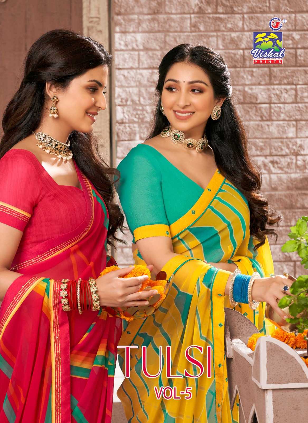 tulsi vol 5 by vishal prints casual wear fancy saree wholesaler