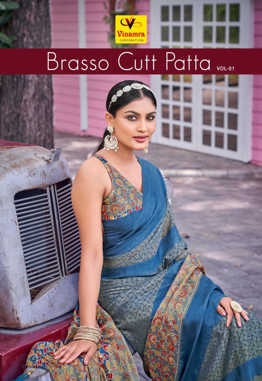 vinamra brasso cutt patta vol 1 fancy beautiful saree collection