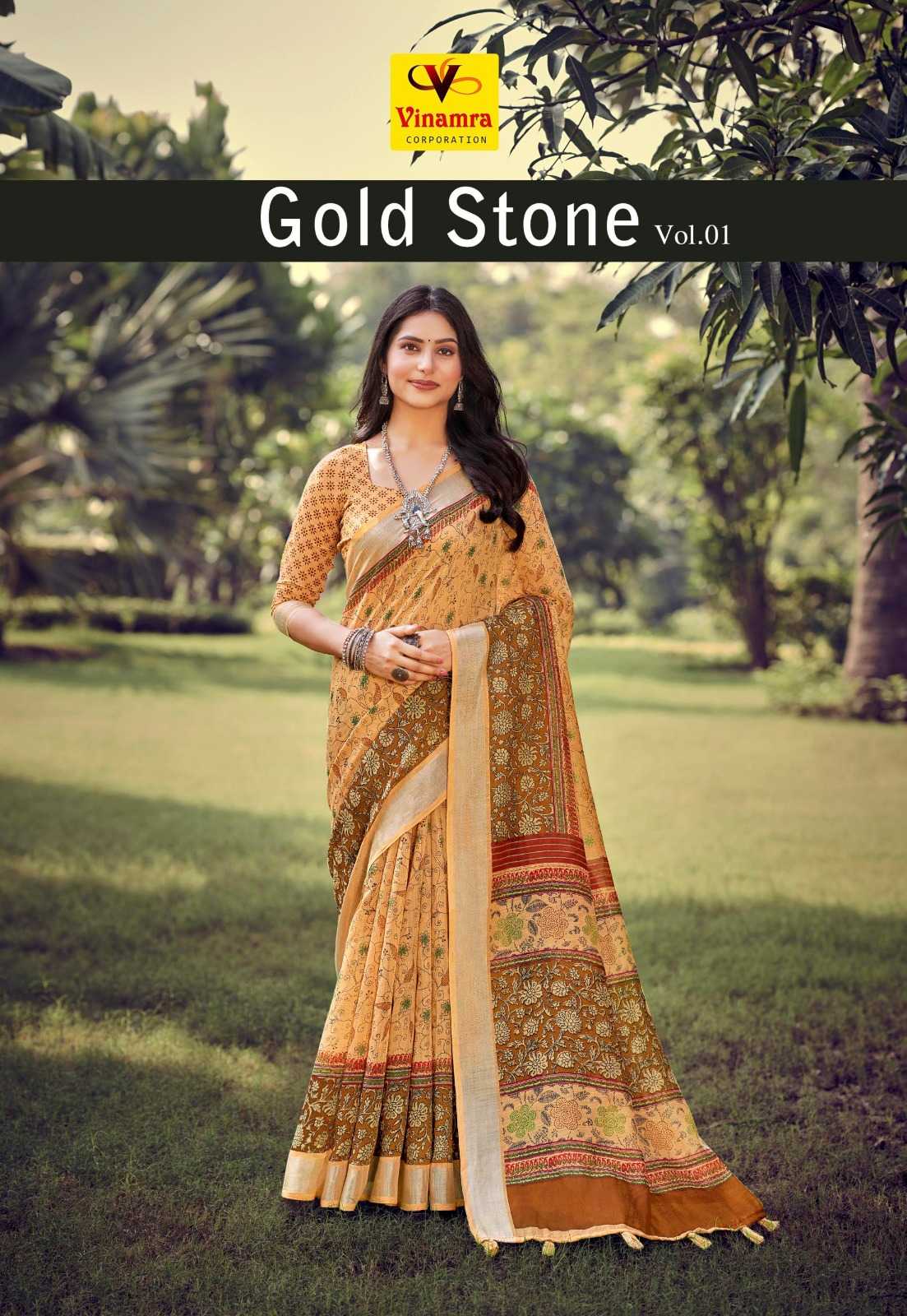 vinamra gold stone vol 1 fancy beautiful saree wholesaler