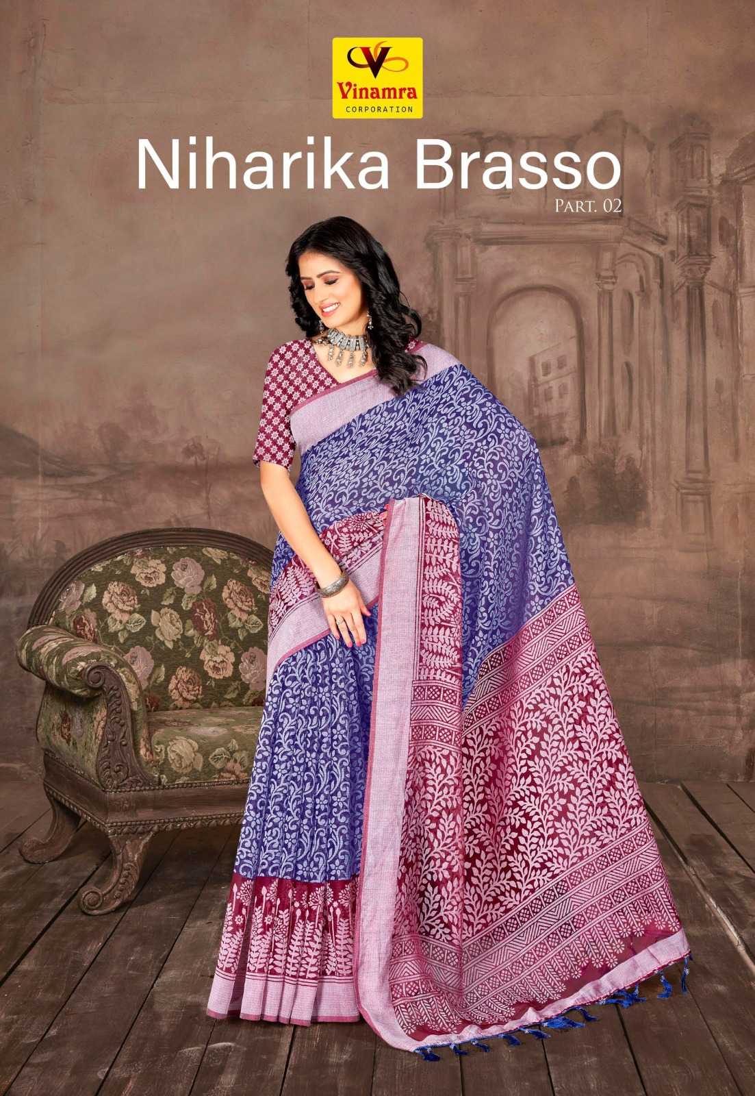 vinamra niharika brasso vol 2 cotton beautiful saree catalog
