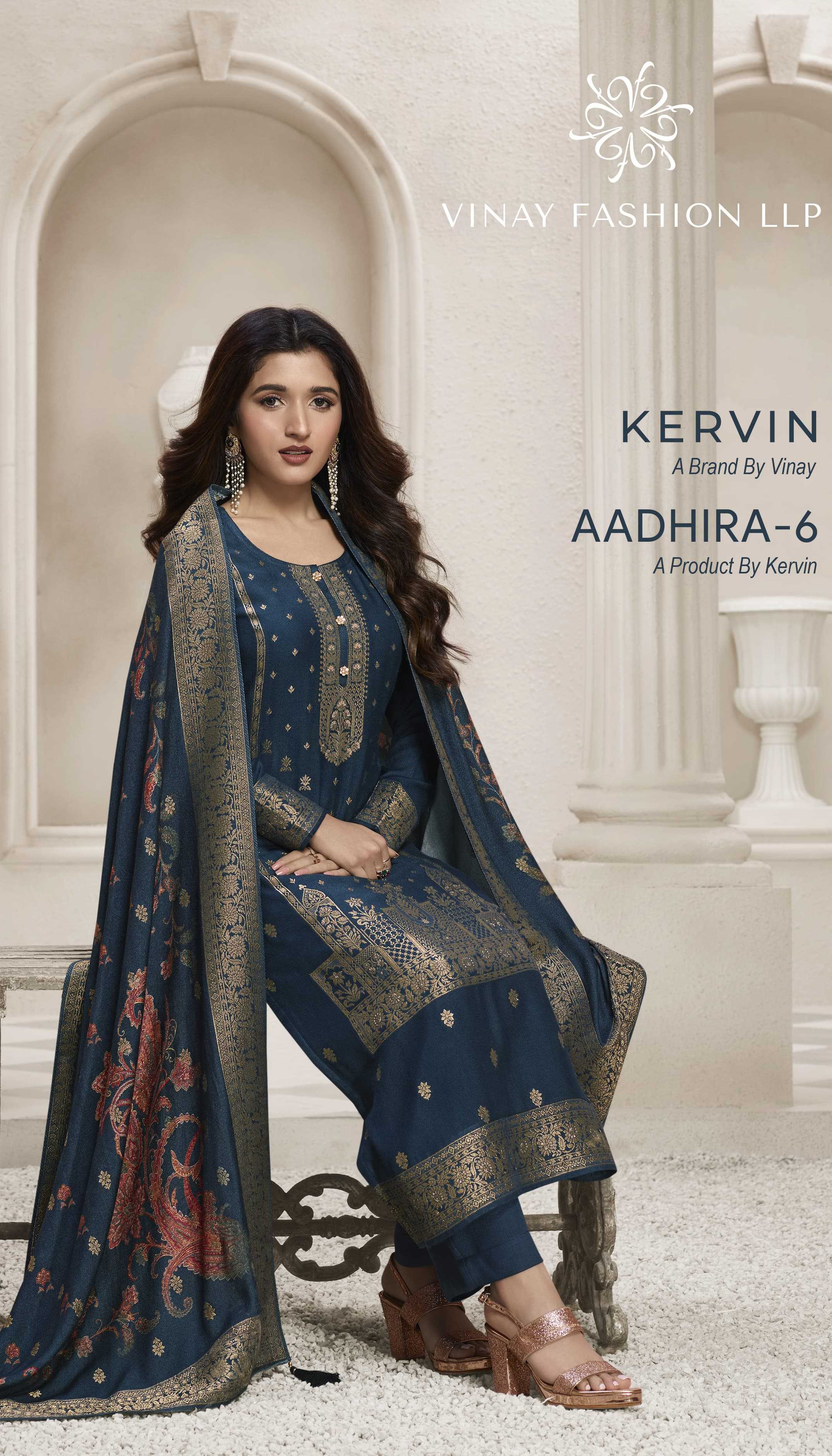 vinay fashion kervin aadhira 6 winter wear pashmina salwar suit with digital print dupatta supplier