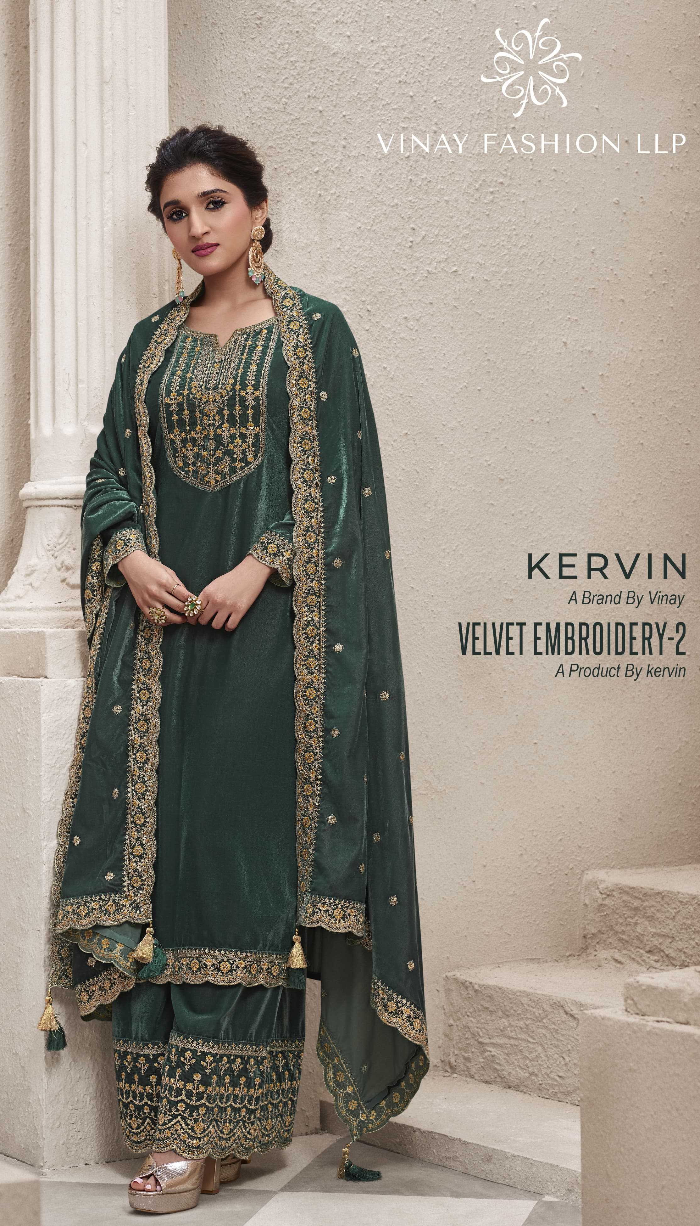 vinay fashion kervin velvet emboidery vol 2 pakistani winter wear designer suit material
