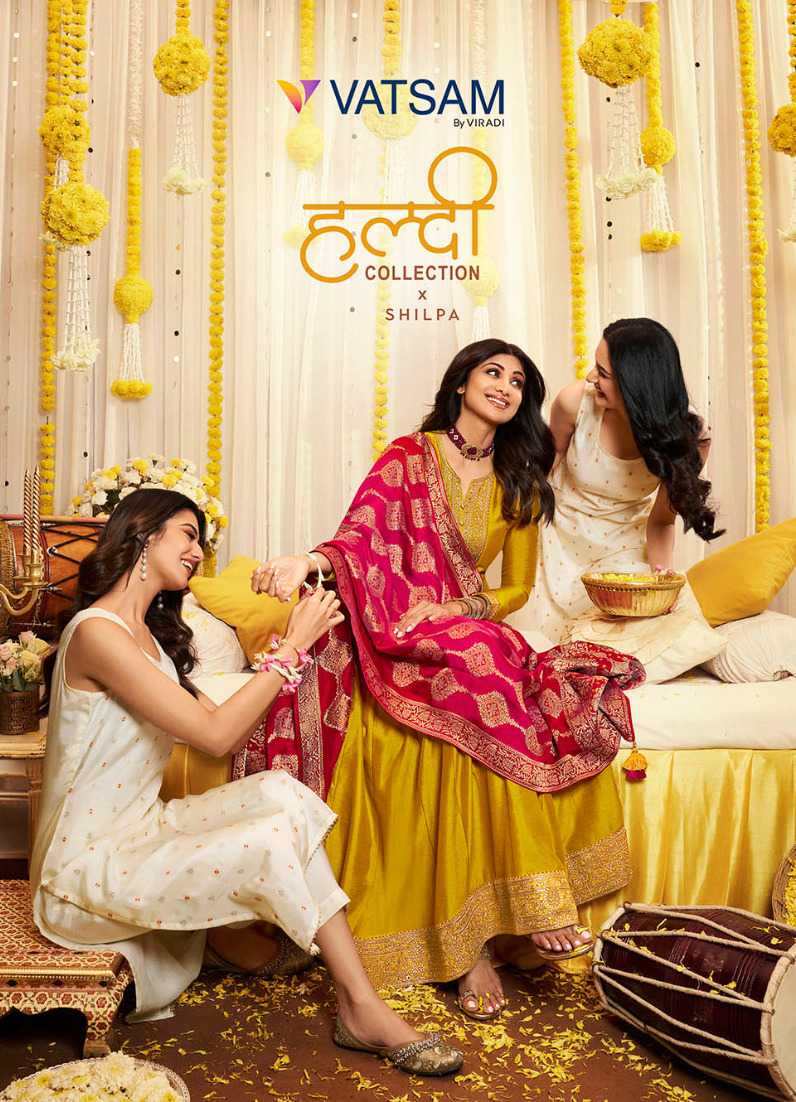 vinay fashion viradi present vatsam haldi collection shilpa readymade designer 3 piece set