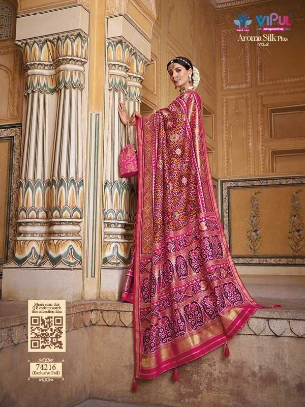 vipul fashion present aroma silk plus vol 2 party wear patola silk sarees new catalog