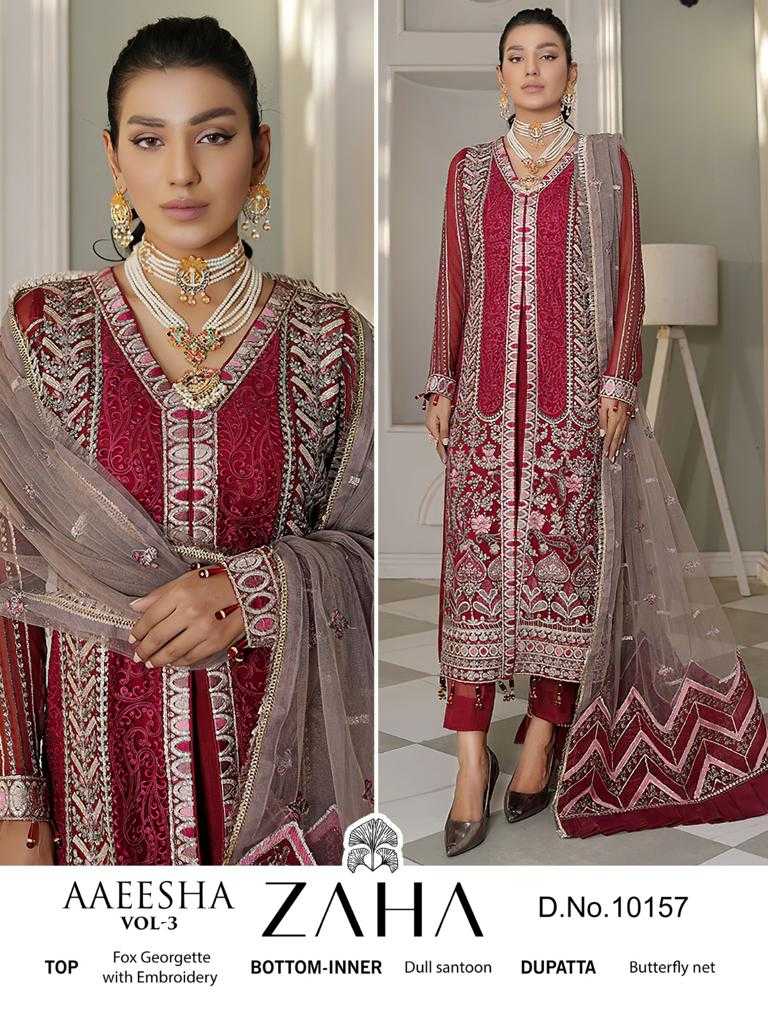 zaha 10157 party wear designer single pakistani suit
