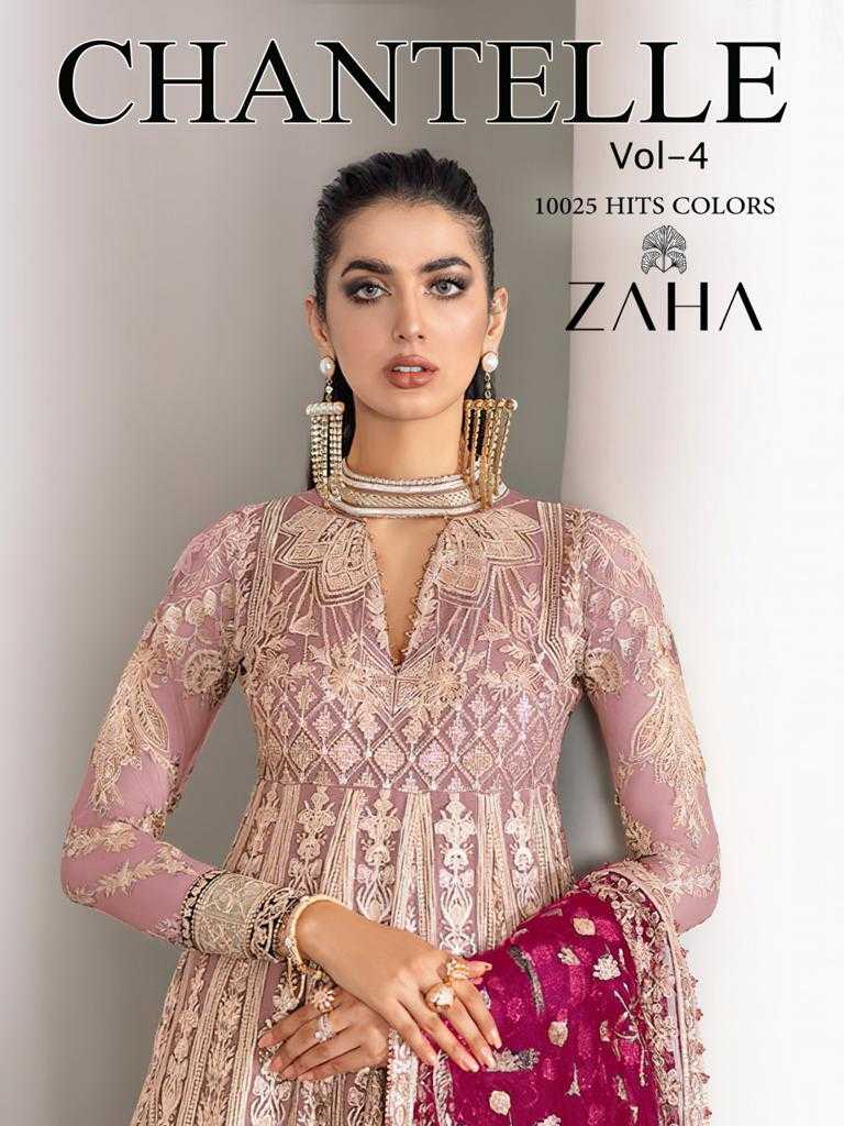 zaha chantelle vol 4 10025 hits colour designer pakistani concept unstitch long salwar kameez