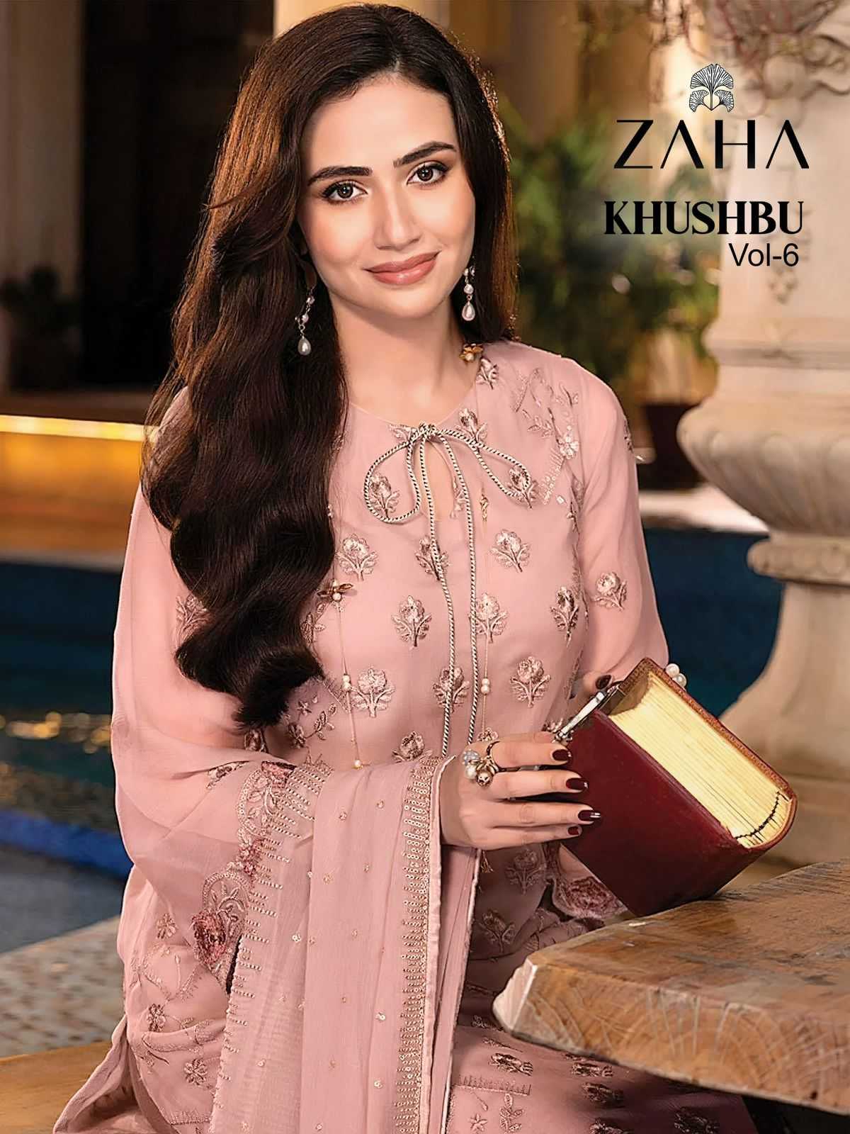 zaha khushbu vol 6 designer pakistani salwar kameez supplier