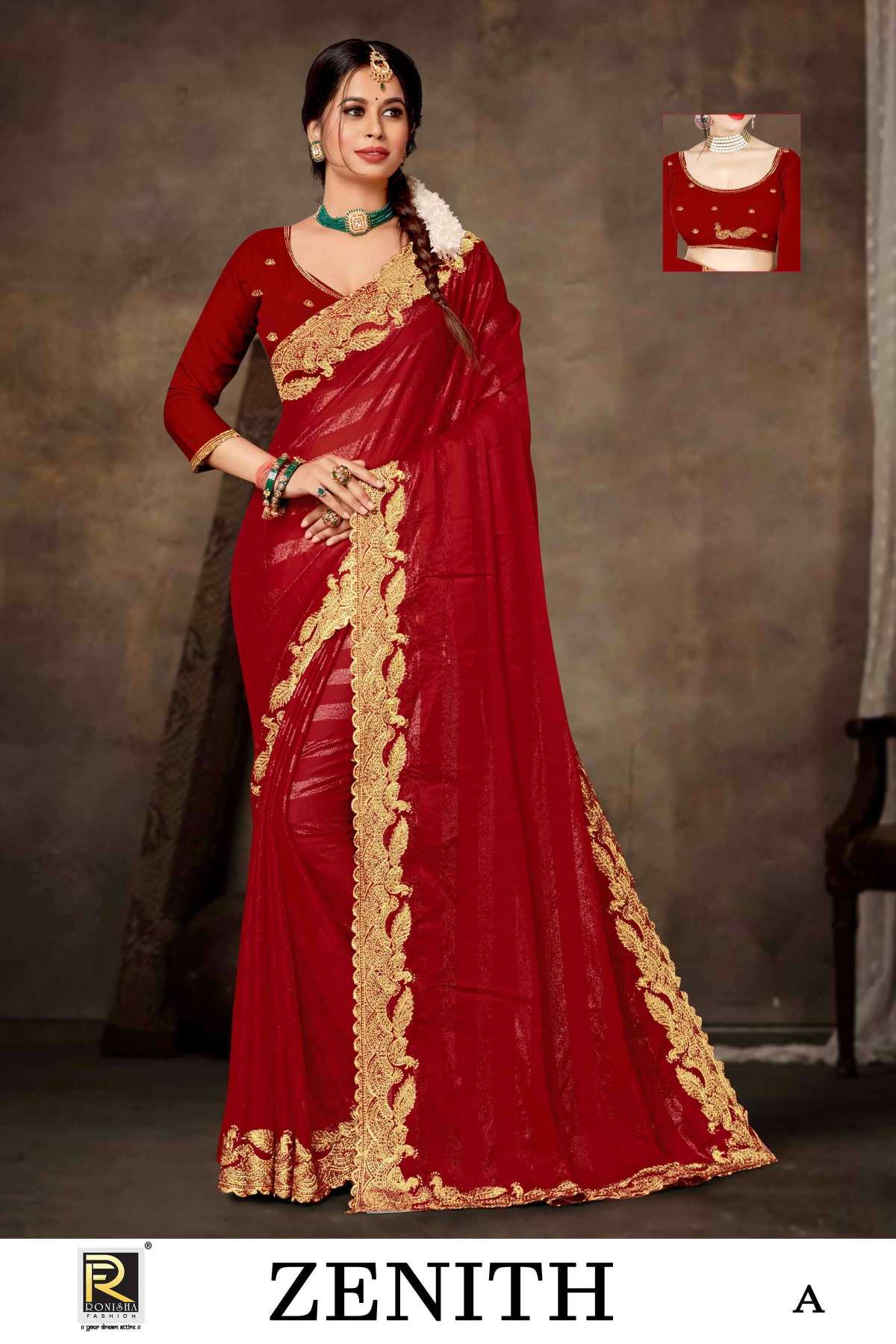 ZENIT  BY RANJNA SAREE  FANCY FABRICS EMBROIDERY BORDER SUPER HIT COLLECTION 