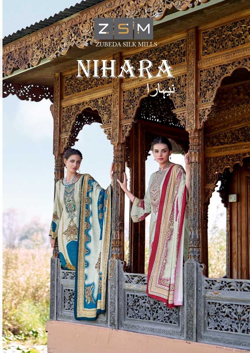 zubeda silk mills present nihara unstitch elegant winter wear salwar kameez