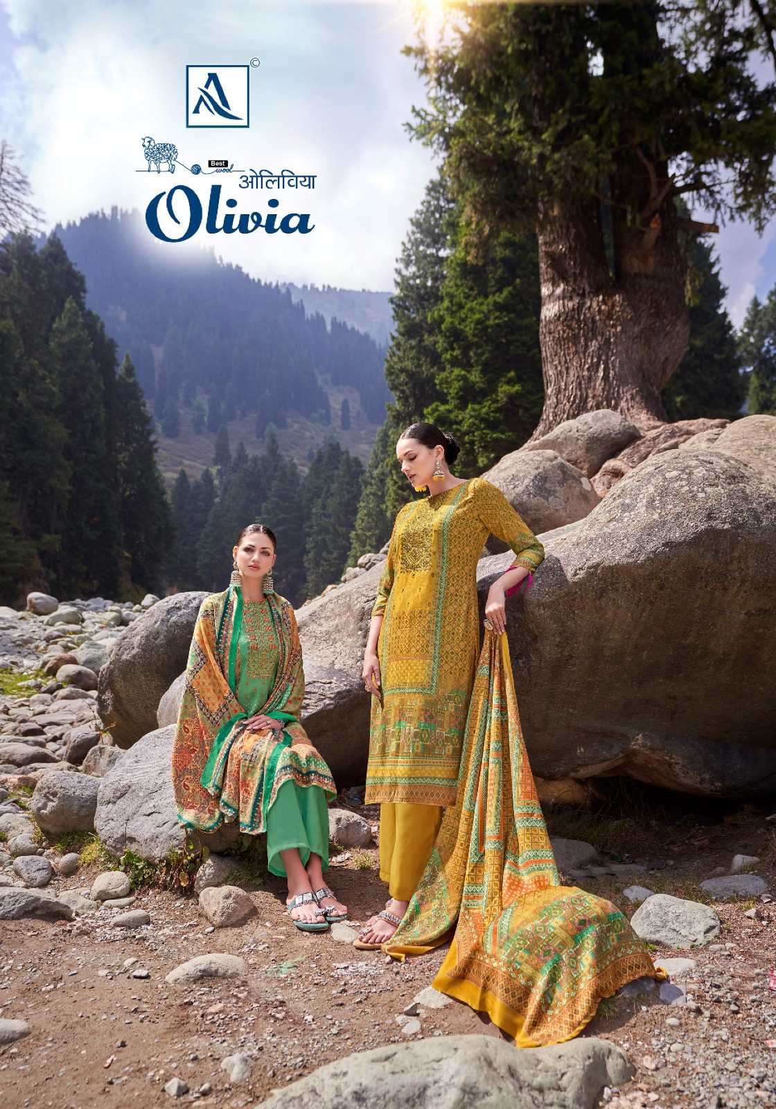 alok suit olivia digital print winter wear fancy unstitch salwar kameez