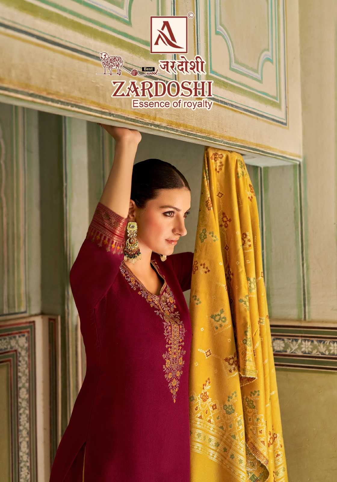 alok suit zardoshi pashmina winter beautiful collection of unstitch salwar kameez