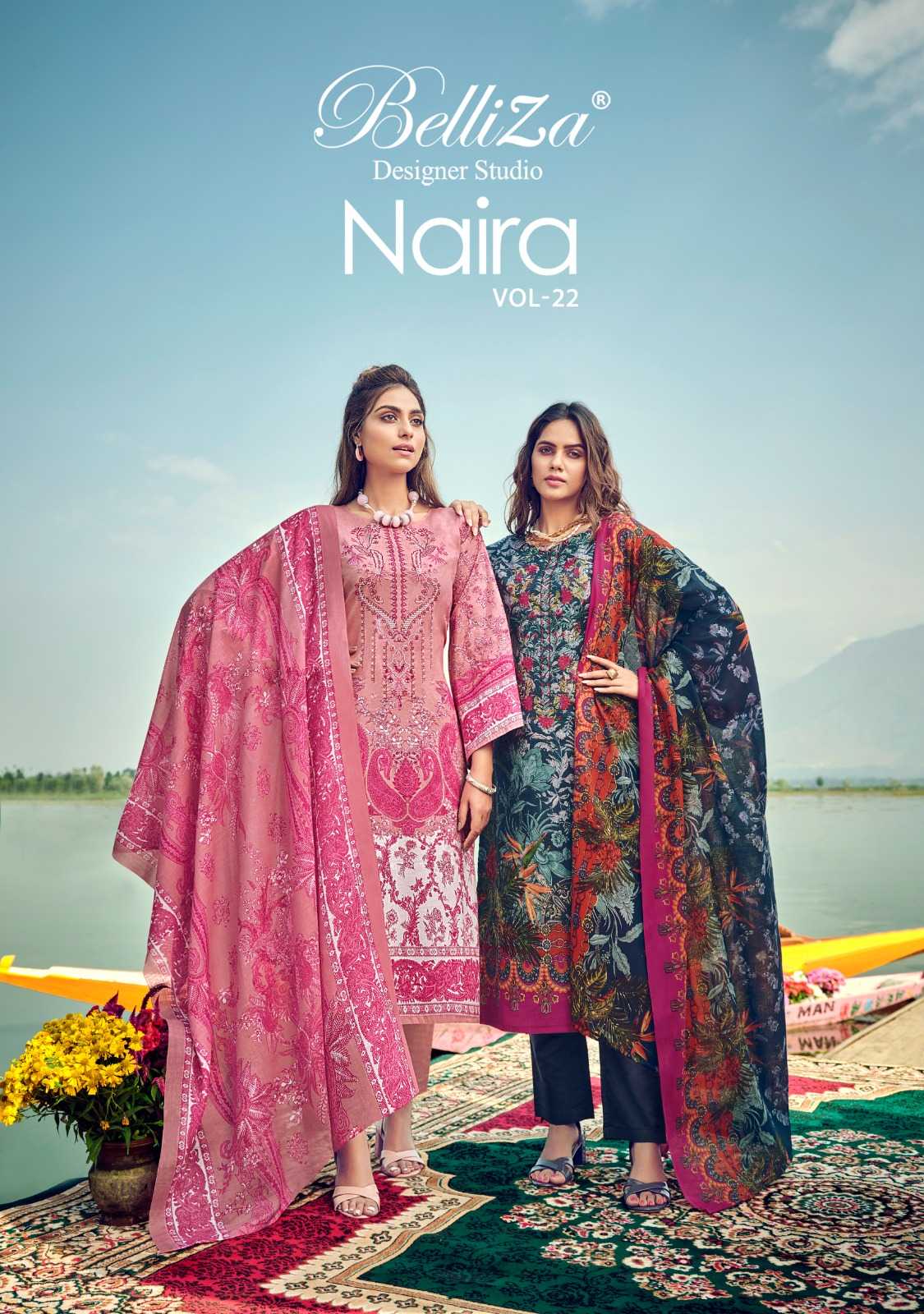 belliza designer naira vol 22 pakistani digital print cotton casual drees material