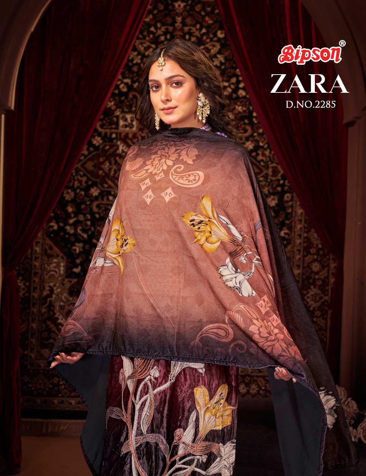 bipson zara 2285-2286 winter ethnic velvet collection unstitch salwar kameez