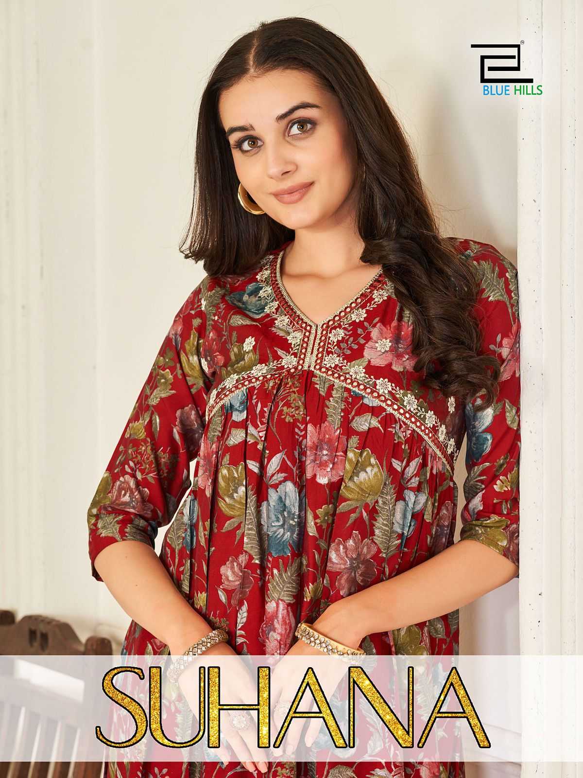 blue hills suhana readymade alia cut kurti pant set festive wear