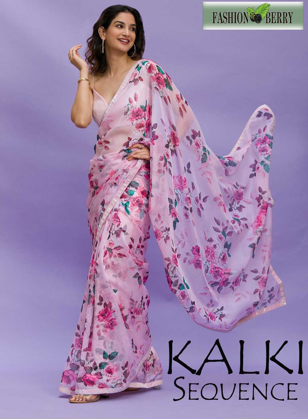 fashion berry kalki sequence fancy party wear sarees catalog