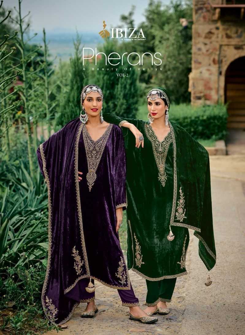 ibiza lifestyle pherans vol 2 pakistani winter velvet dress material catalog