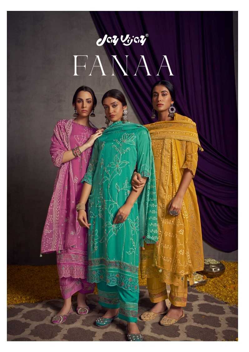 jayvijay fanaa khadi print fancy dress material wholesaler