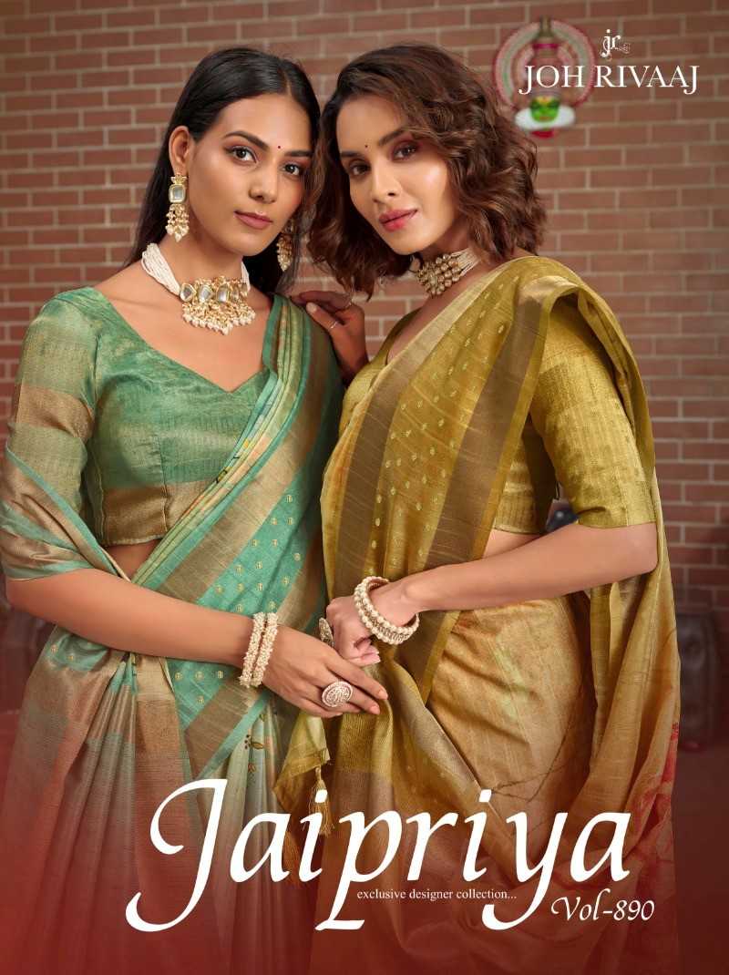 joh rivaaj jaipriya vol 890 beautiful elegant sarees supplier