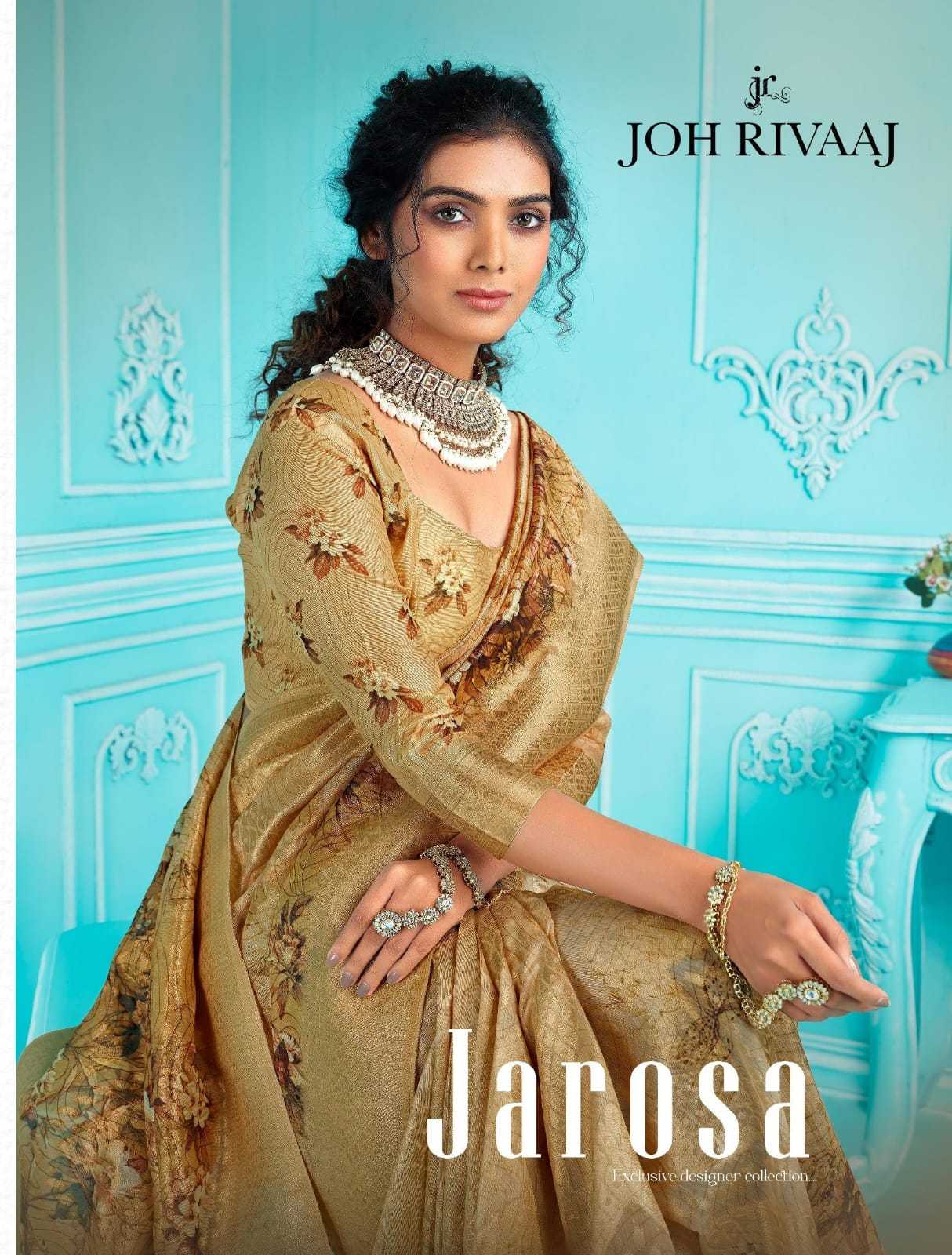 joh rivaaj jarosa 81001-81009 latest collection of organza saree festive wear 