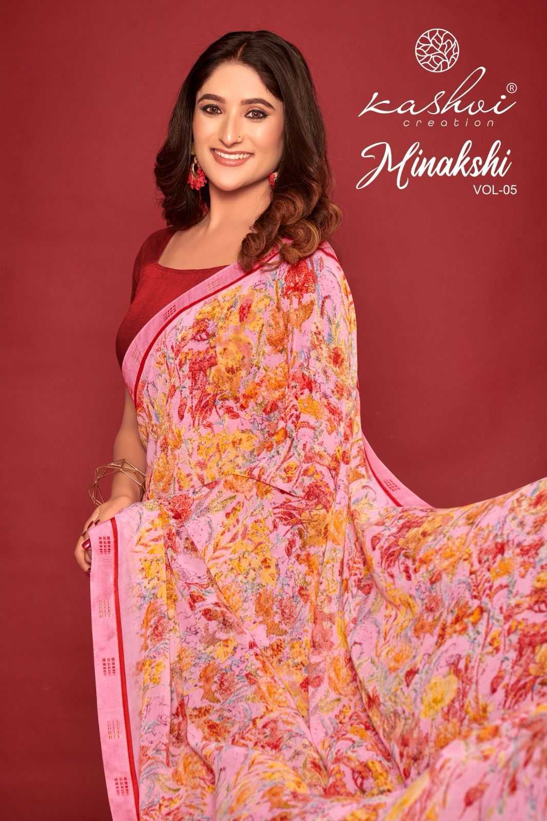 kashvi ceation minakshi vol 5 fancy weightless sarees supplier