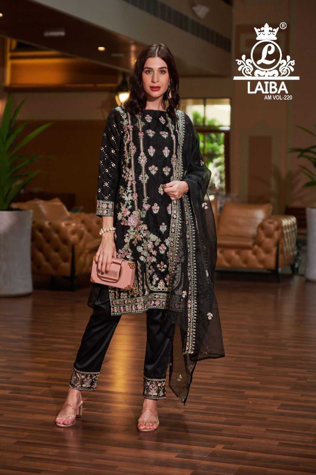 laiba designer am vol 220 pakistani readymade designer 3pcs set