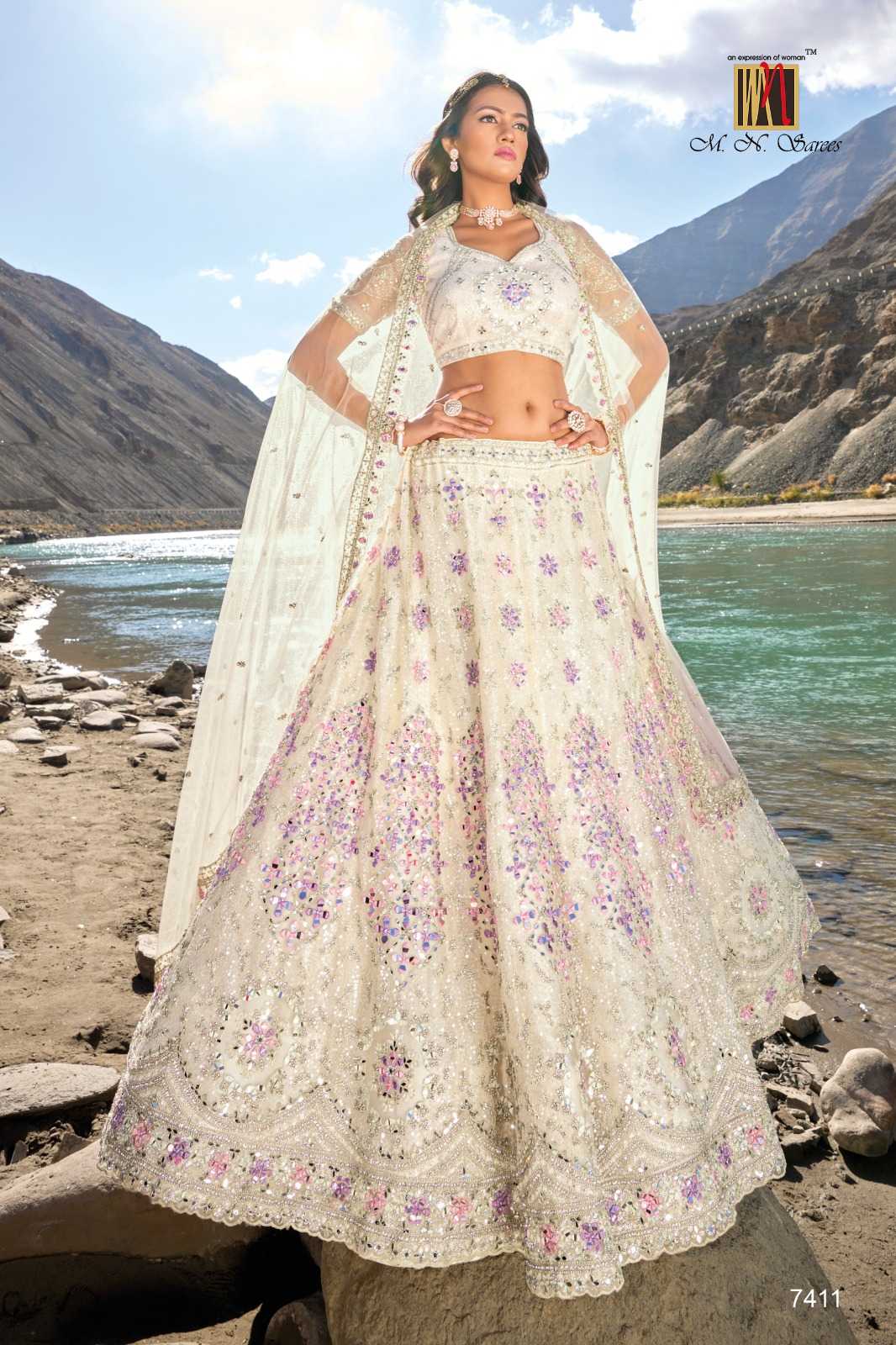 mn sarees girlish lahenga 7400 series bridal collection designer unstitch lehenga choli set