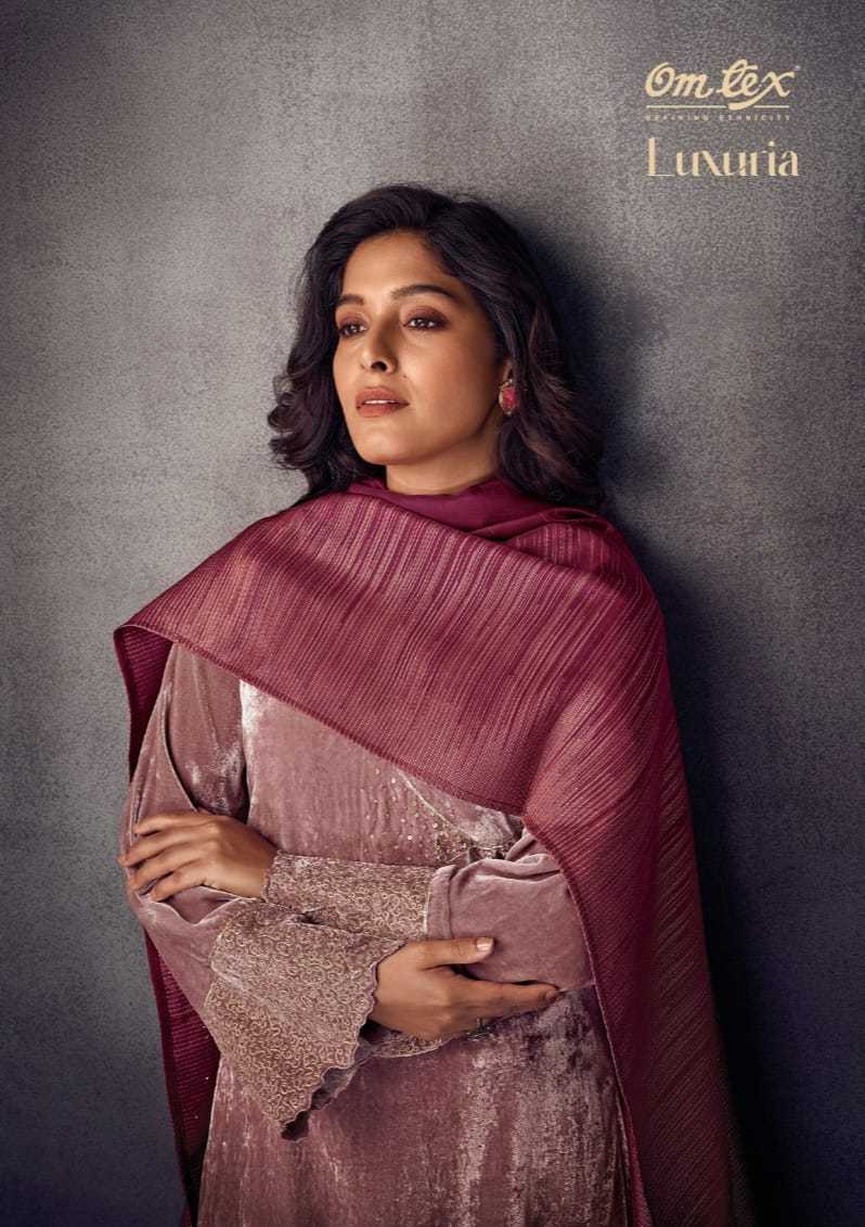 omtex luxuria brand new velvet winter collection designer dress material 