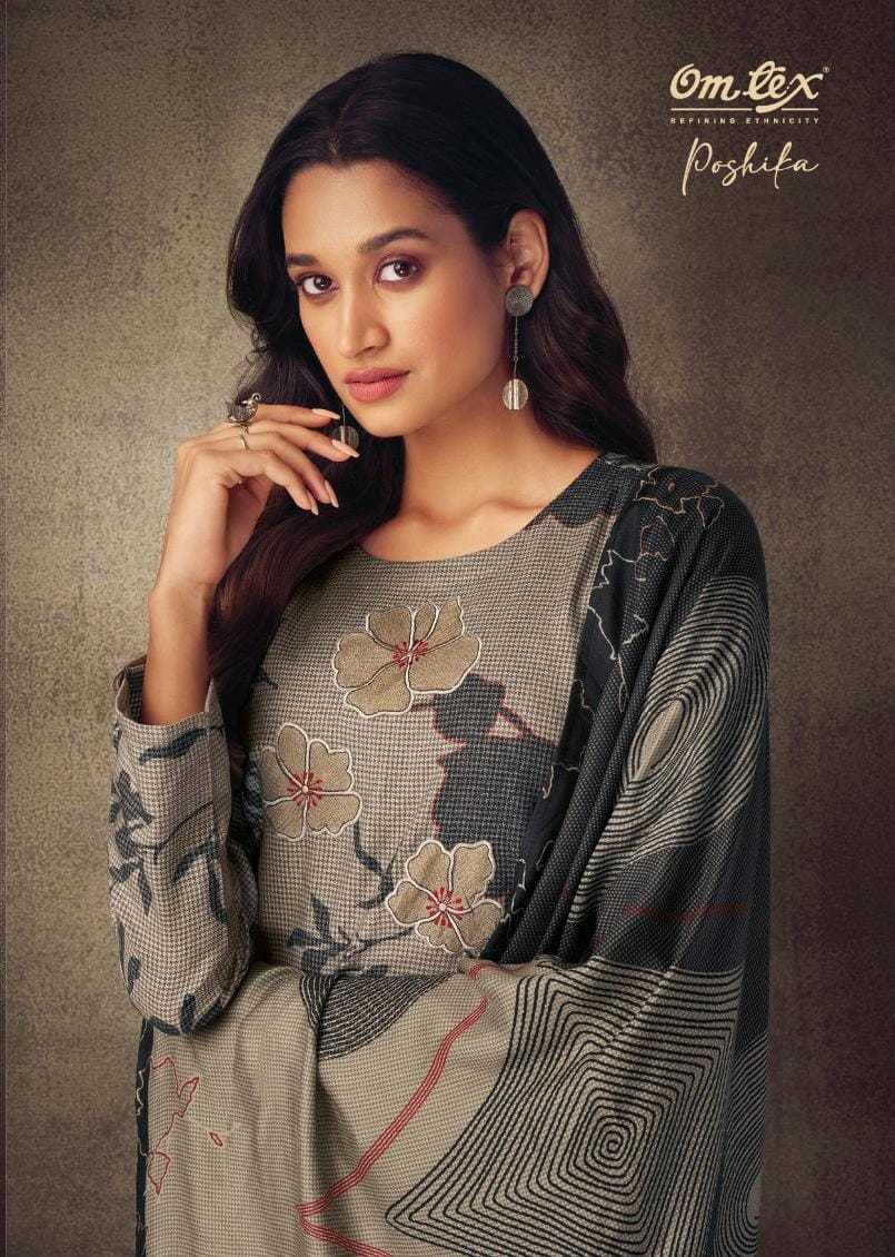 omtex poshika trendy winter wear salwar kameez material