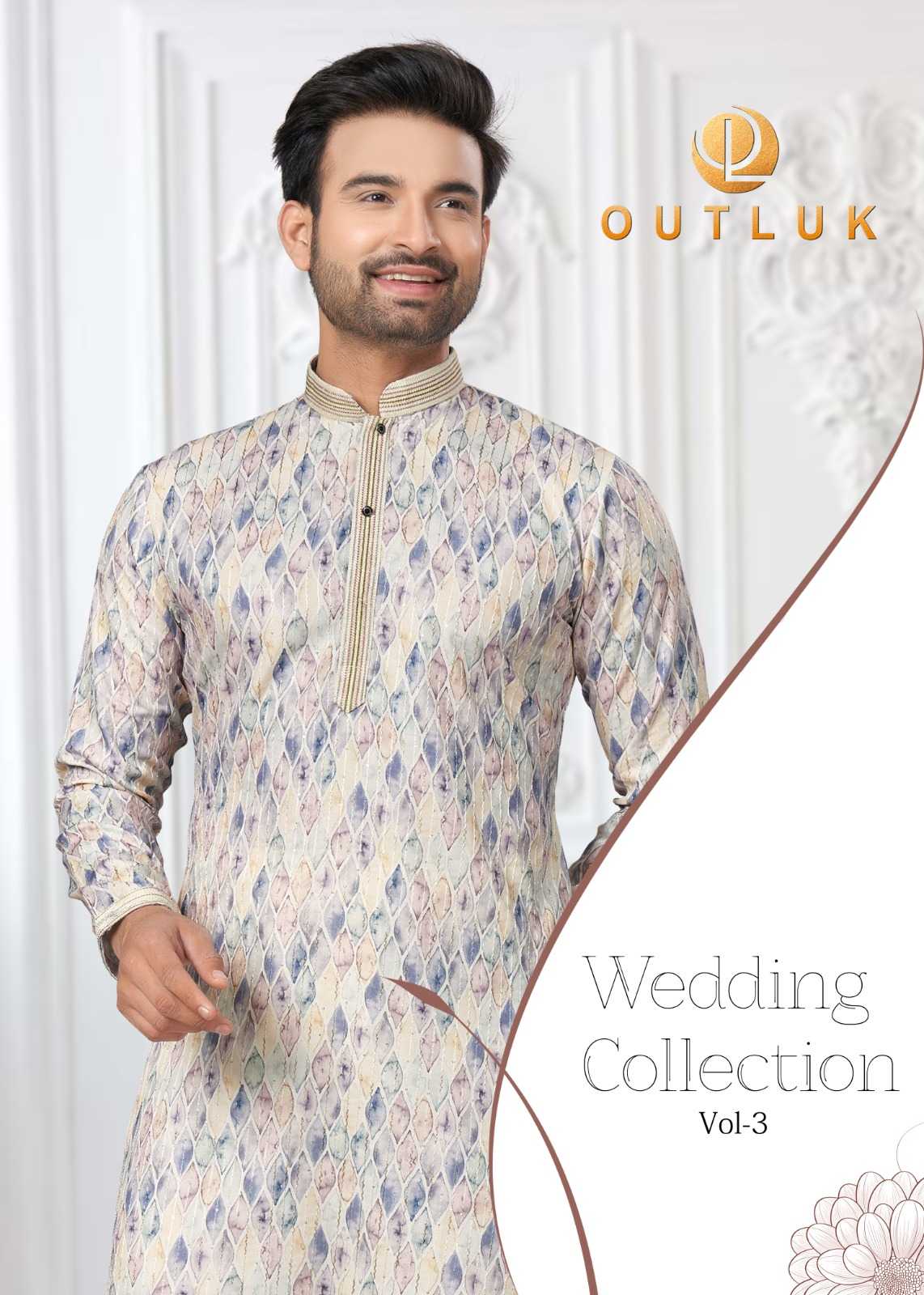 outluk wedding collection vol 3 pintex work readymade mens kurta pajama set