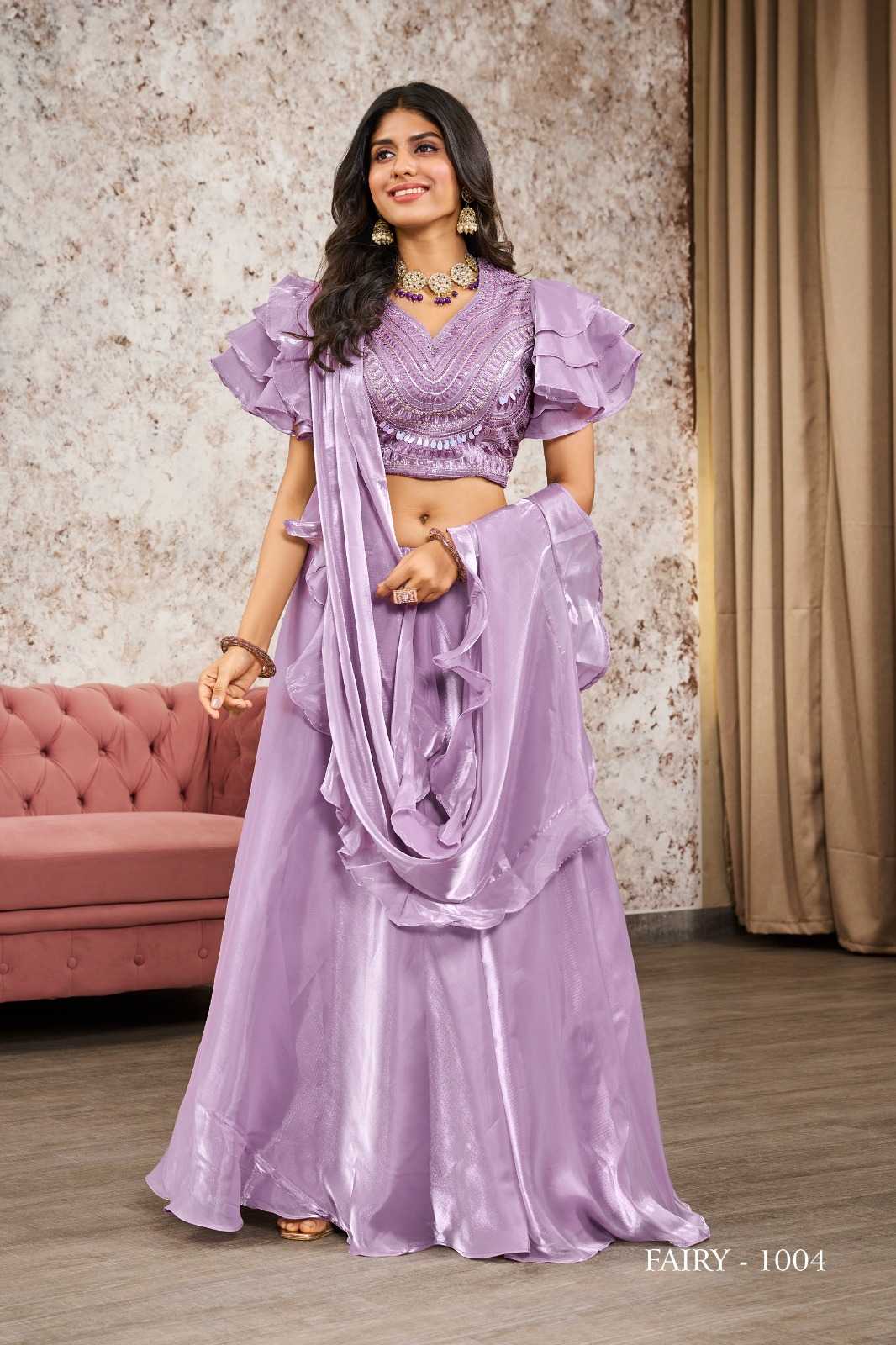 jivora luke fashion fairy designer collection readymade wedding wear crop top with skirt dupatta shrug set
