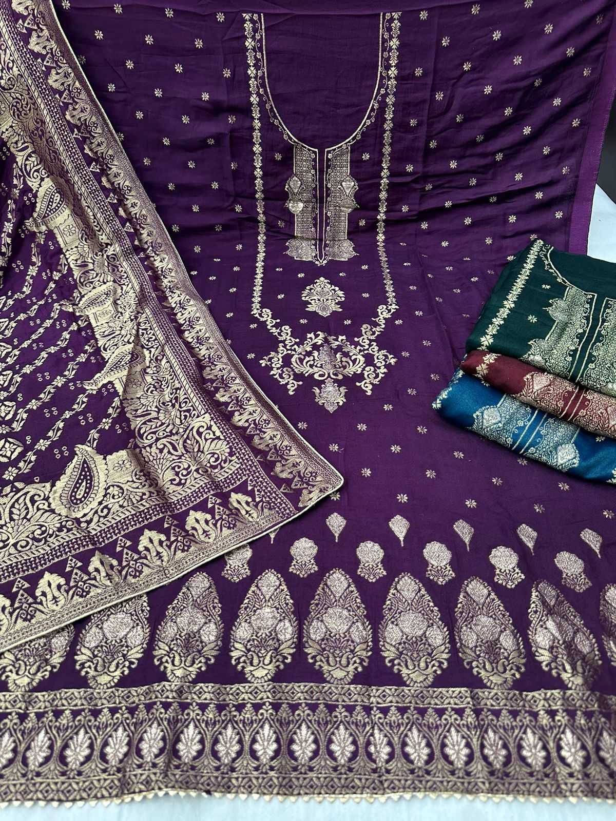 pr myntra viscose pashmina winter designer dress material supplier