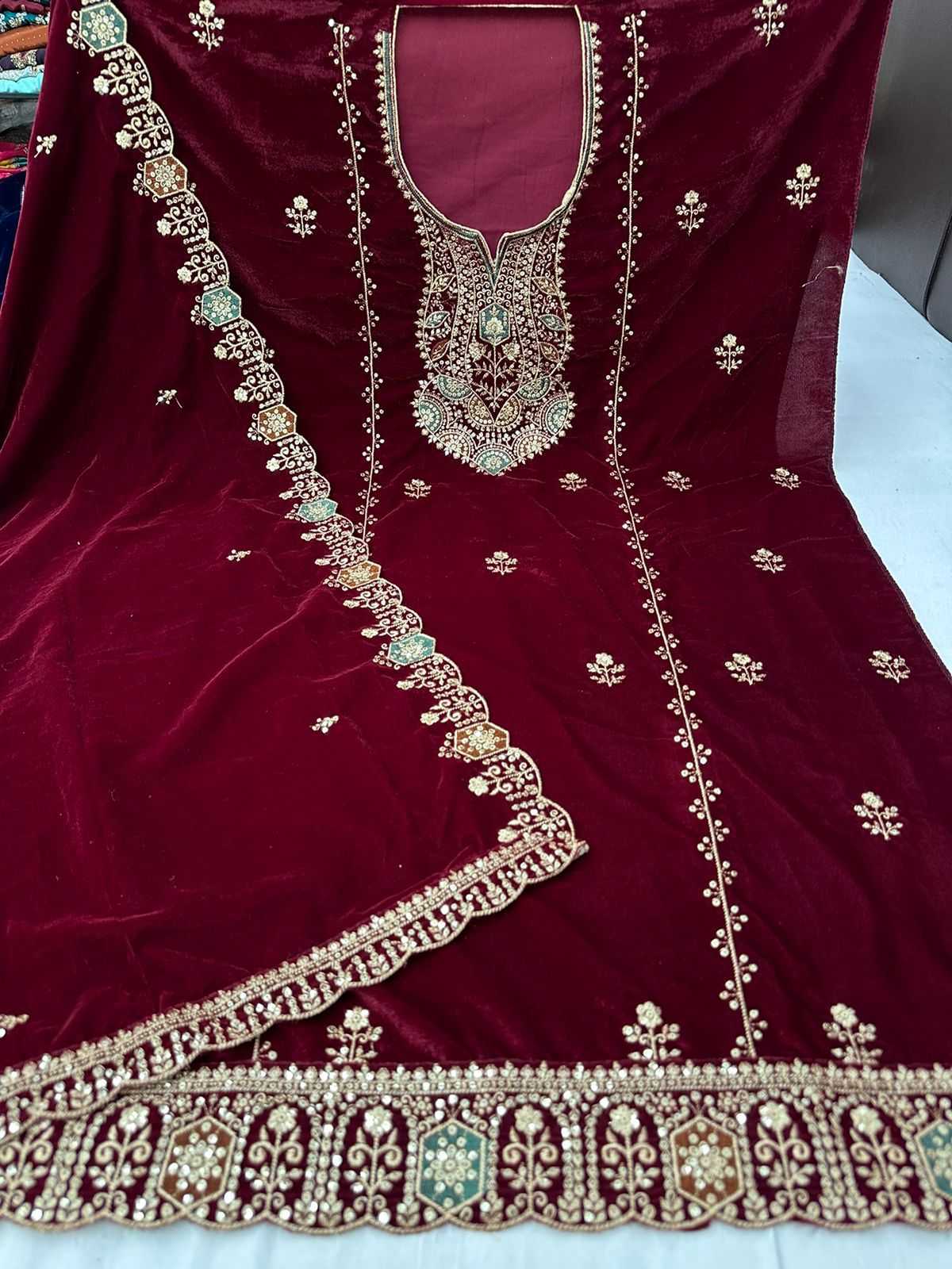 pr prestige beautiful velvet winter dress material catalog