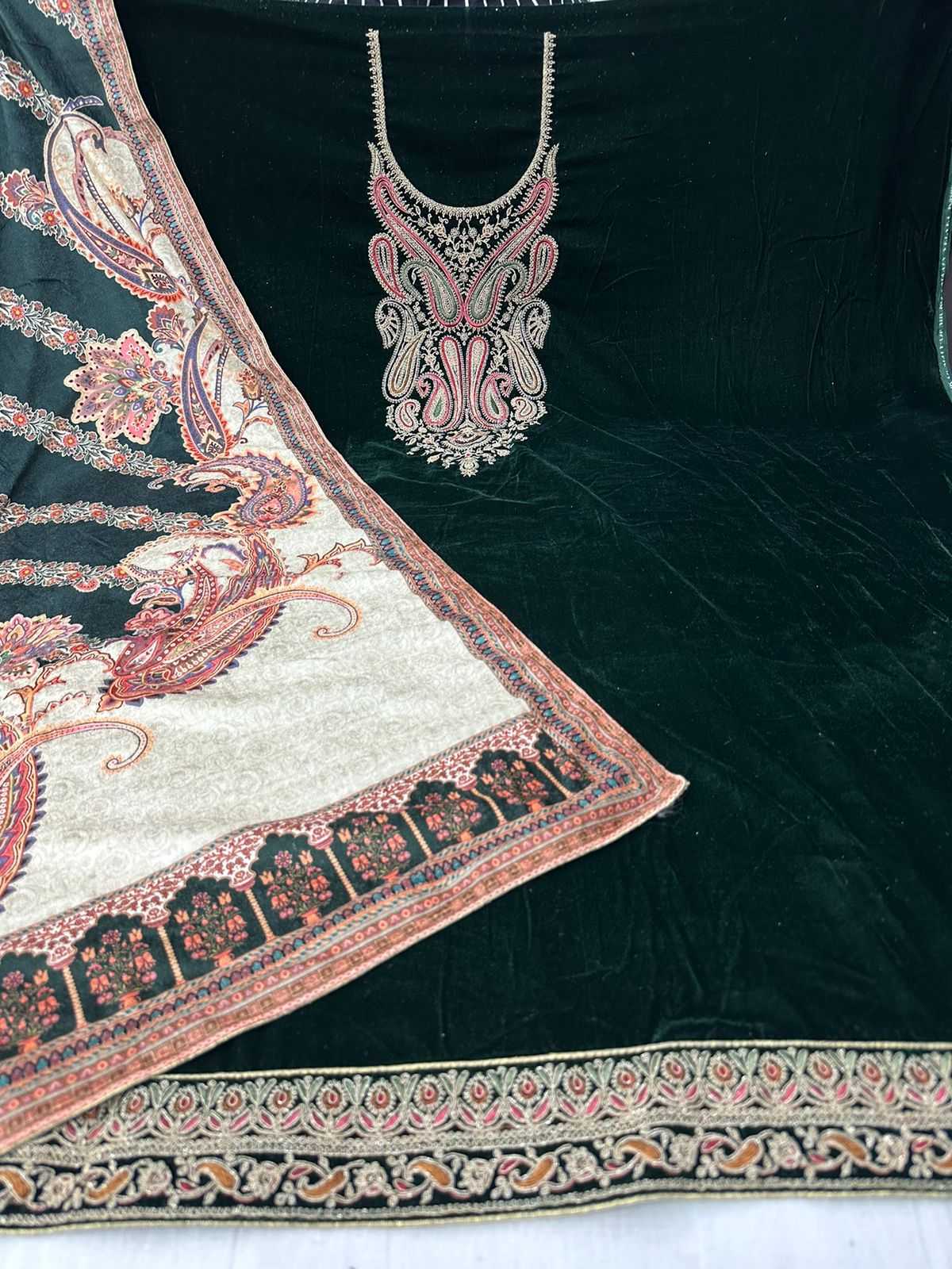 pr taj designer velvet winter unstitch suit collection for festive wear