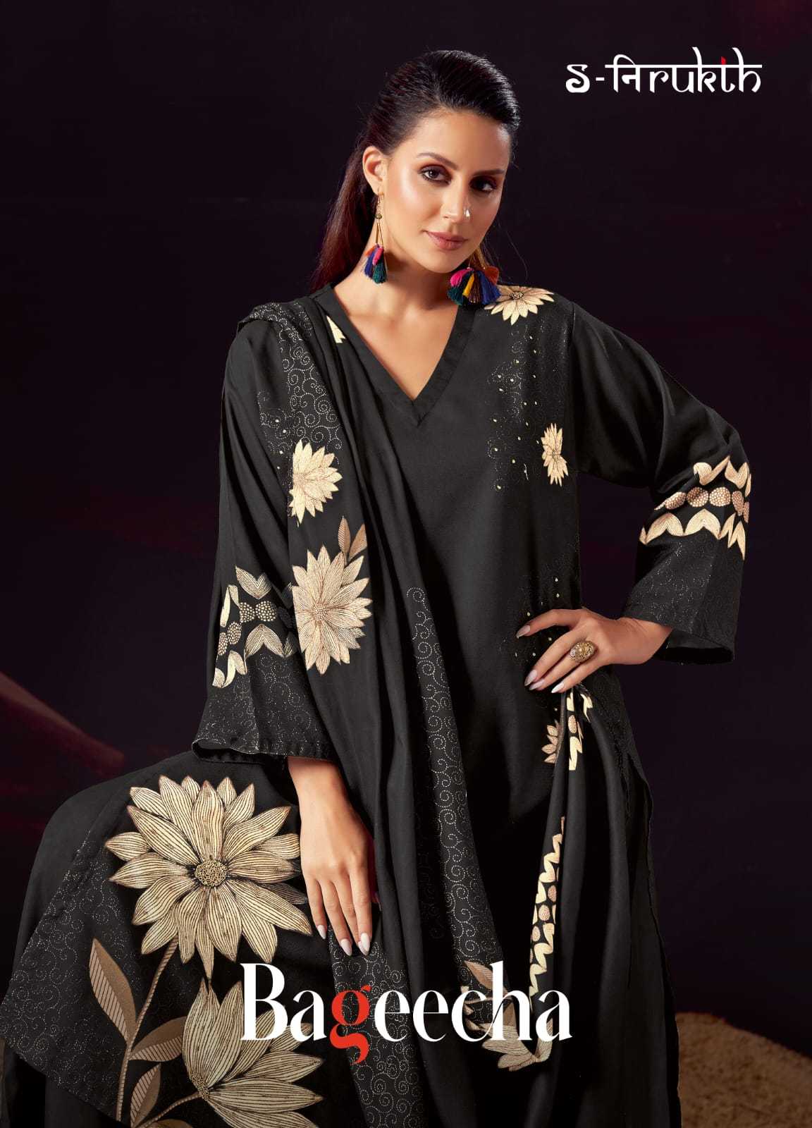 s nirukth bageecha latest catalog pashmina winter wear dress material