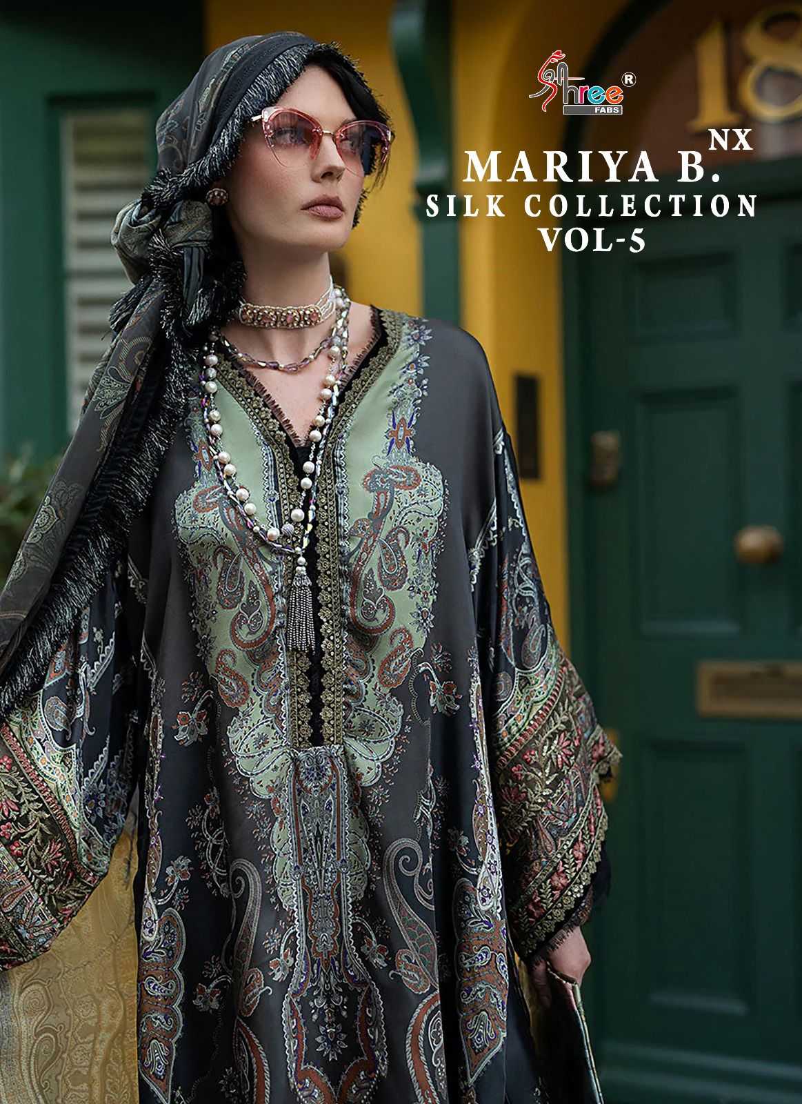 shree fab mariya b silk collection vol 5 nx pakistani style designer dress material