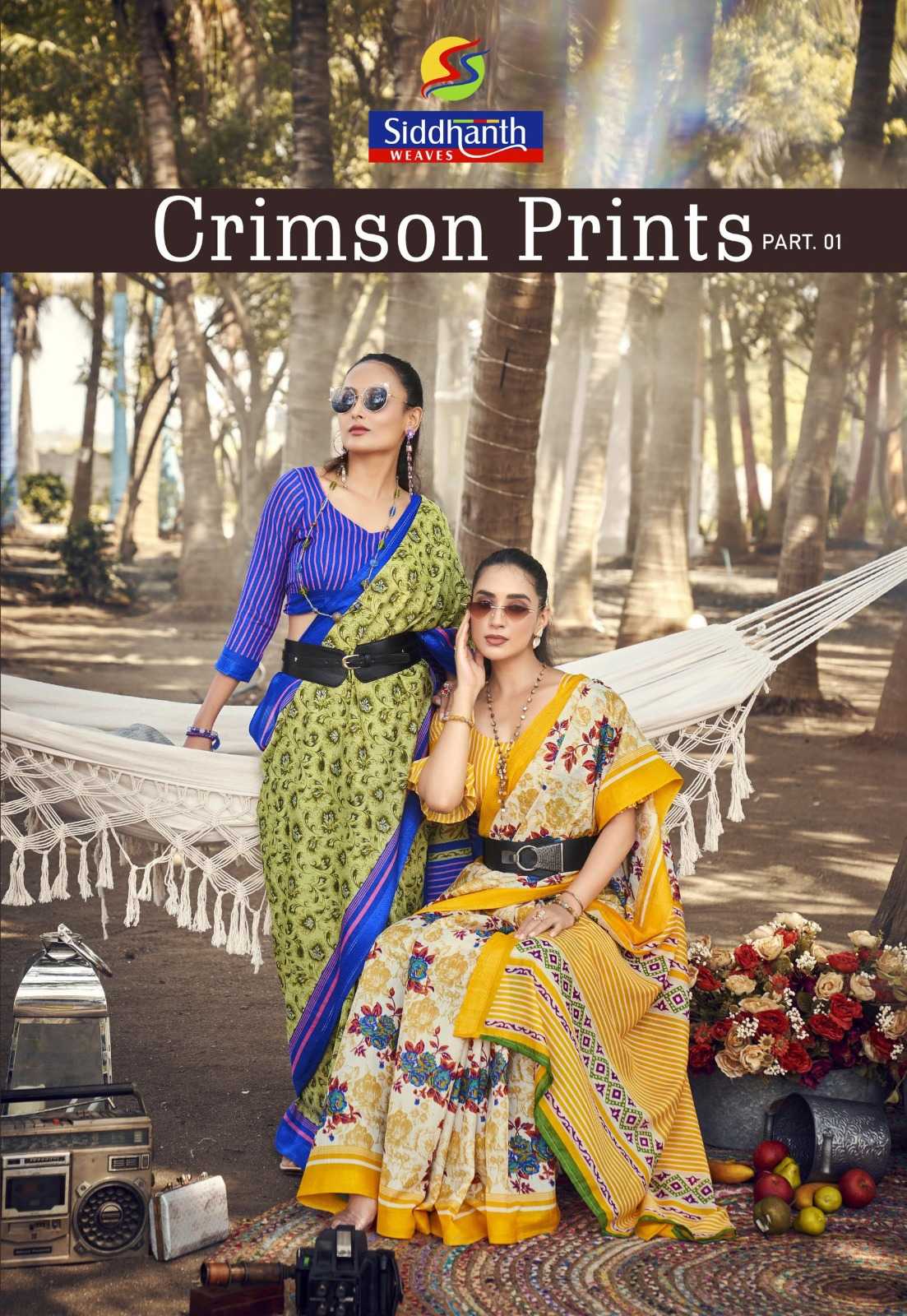 siddhanth weaves crimson prints vol 1 beautiful elegant saree supplier
