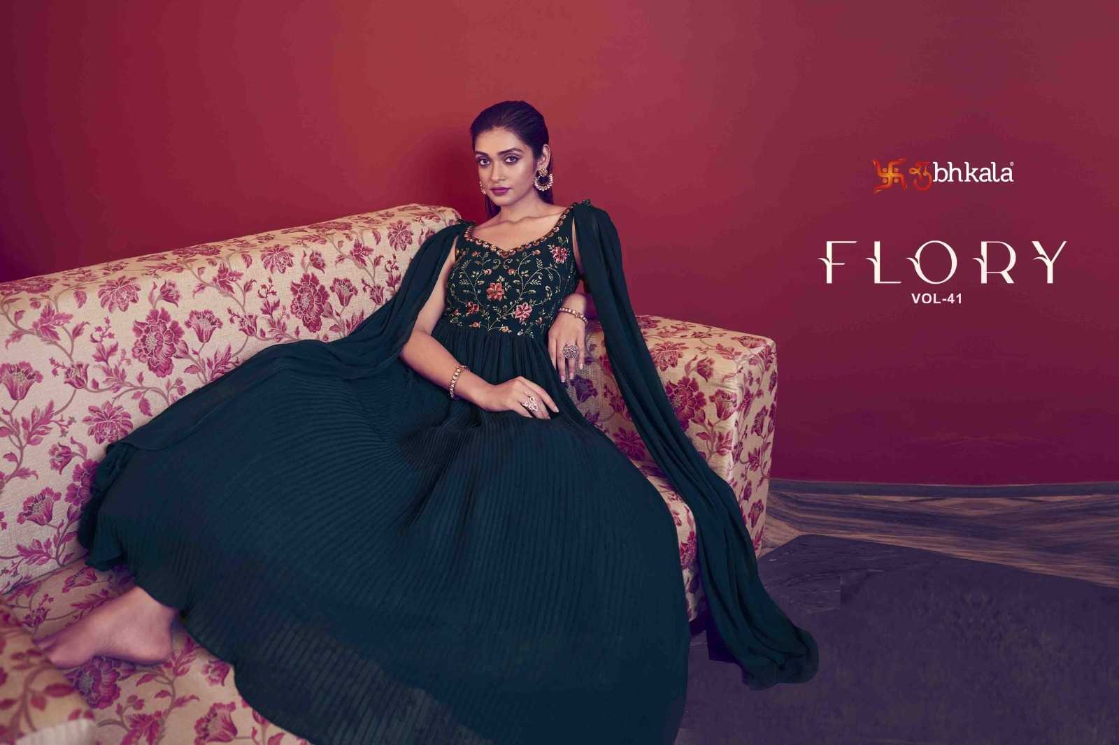 subhkala khushboo flory vol 41 western wear readymade designer gown catalog