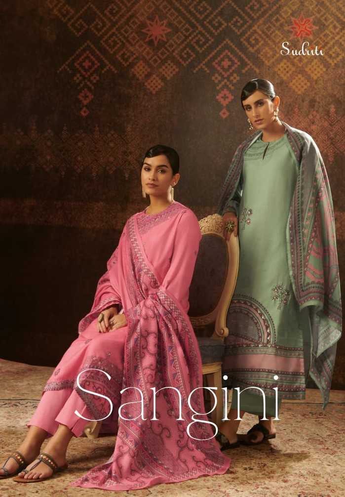sudriti sangini beautiful digital print pashmina winter wear dress material supplier