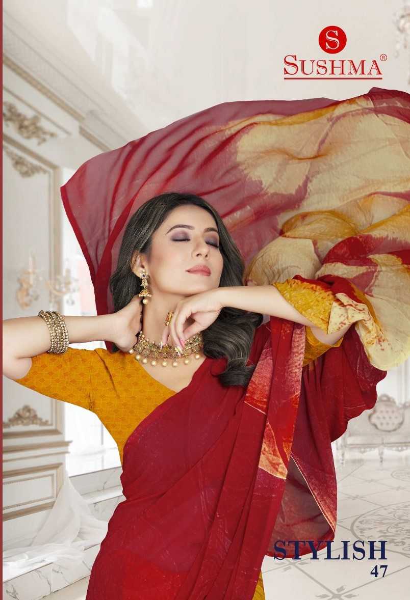 sushma stylish vol 47 casual wear georgette fancy sarees