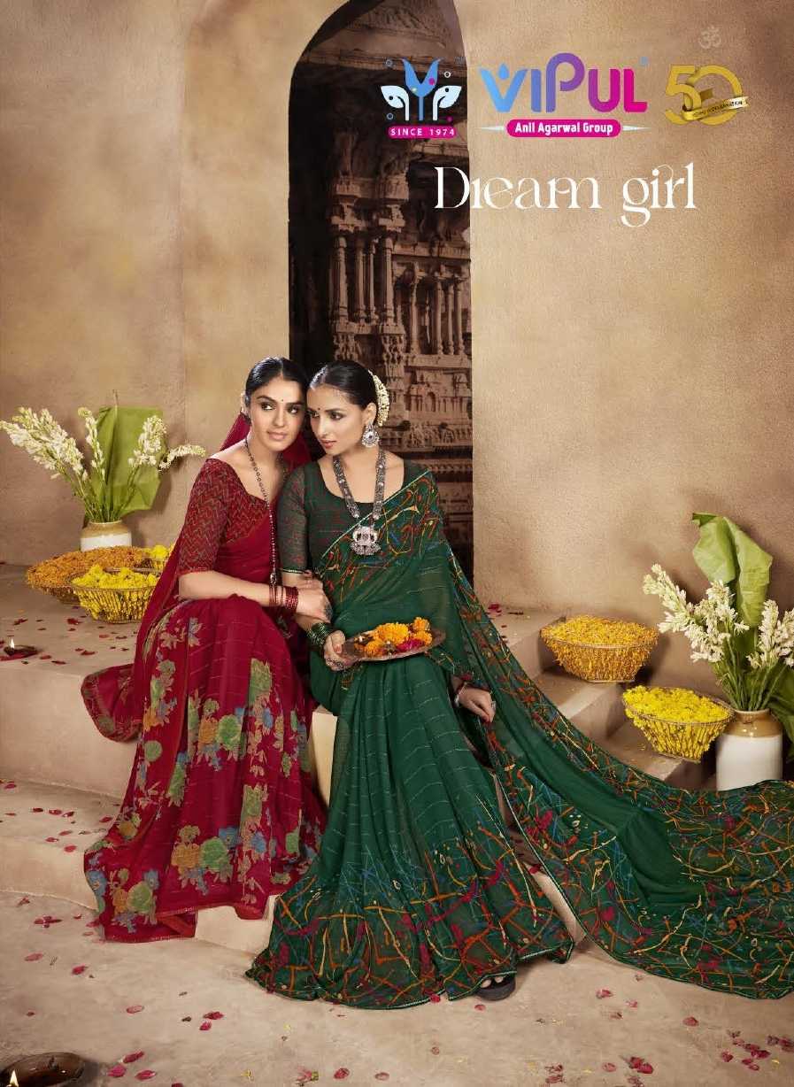 vipul fashion dream girl 74025-74036 adorable fancy chiffon sarees catalog